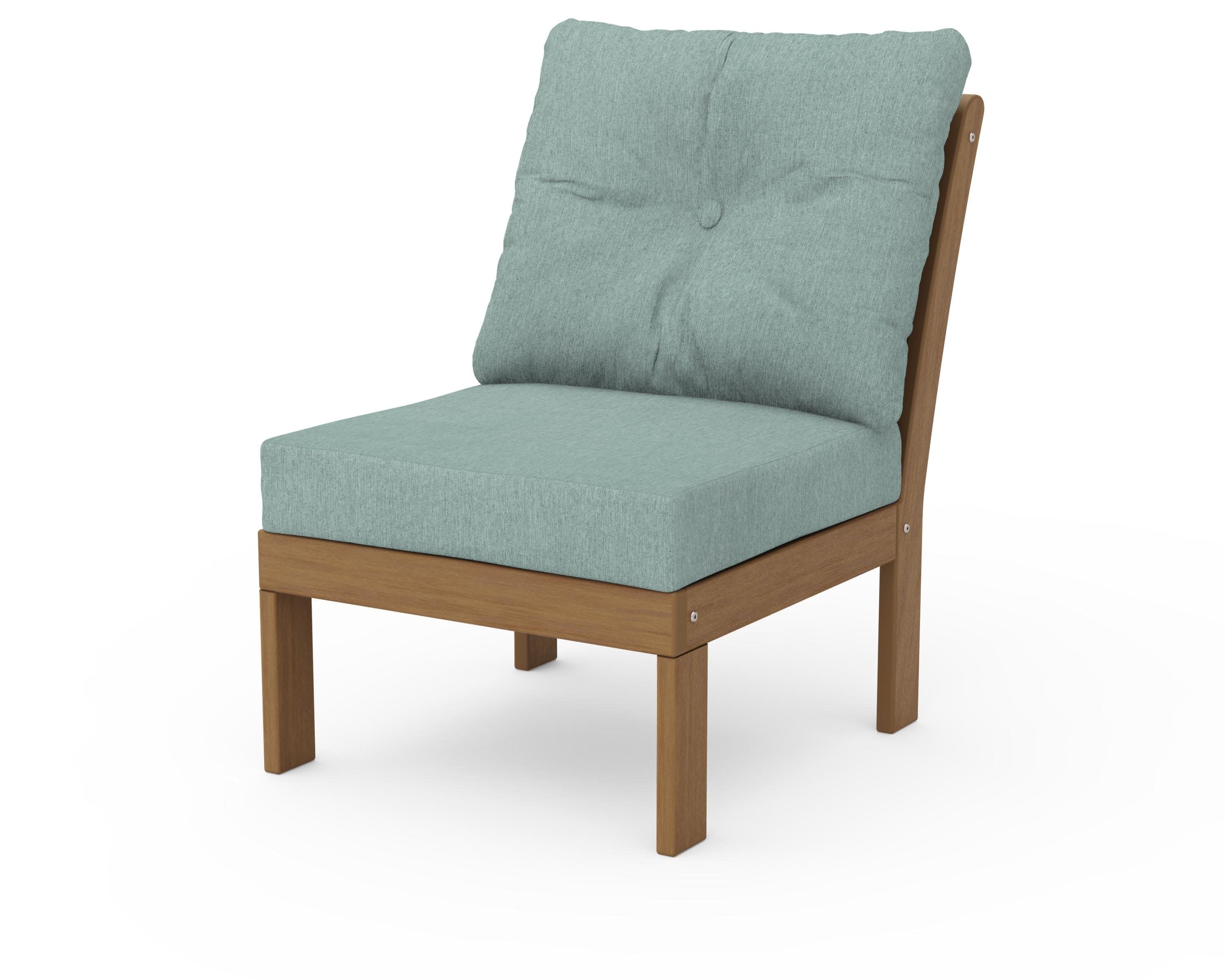 Vineyard Modular Armless Chair in Natural / Glacier Spa