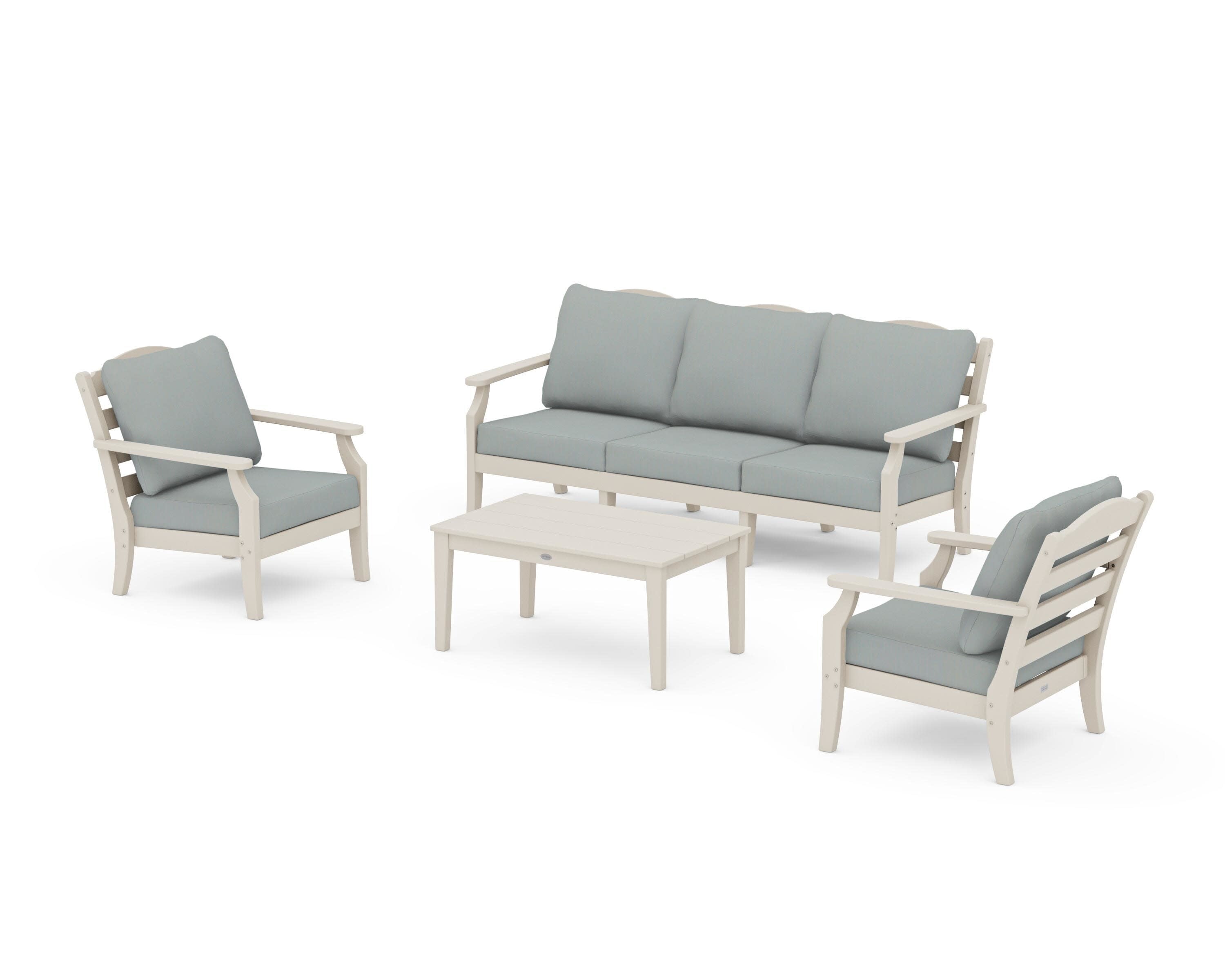 Savannah 4-Piece Deep Seating Set with Sofa in Sand / Spa