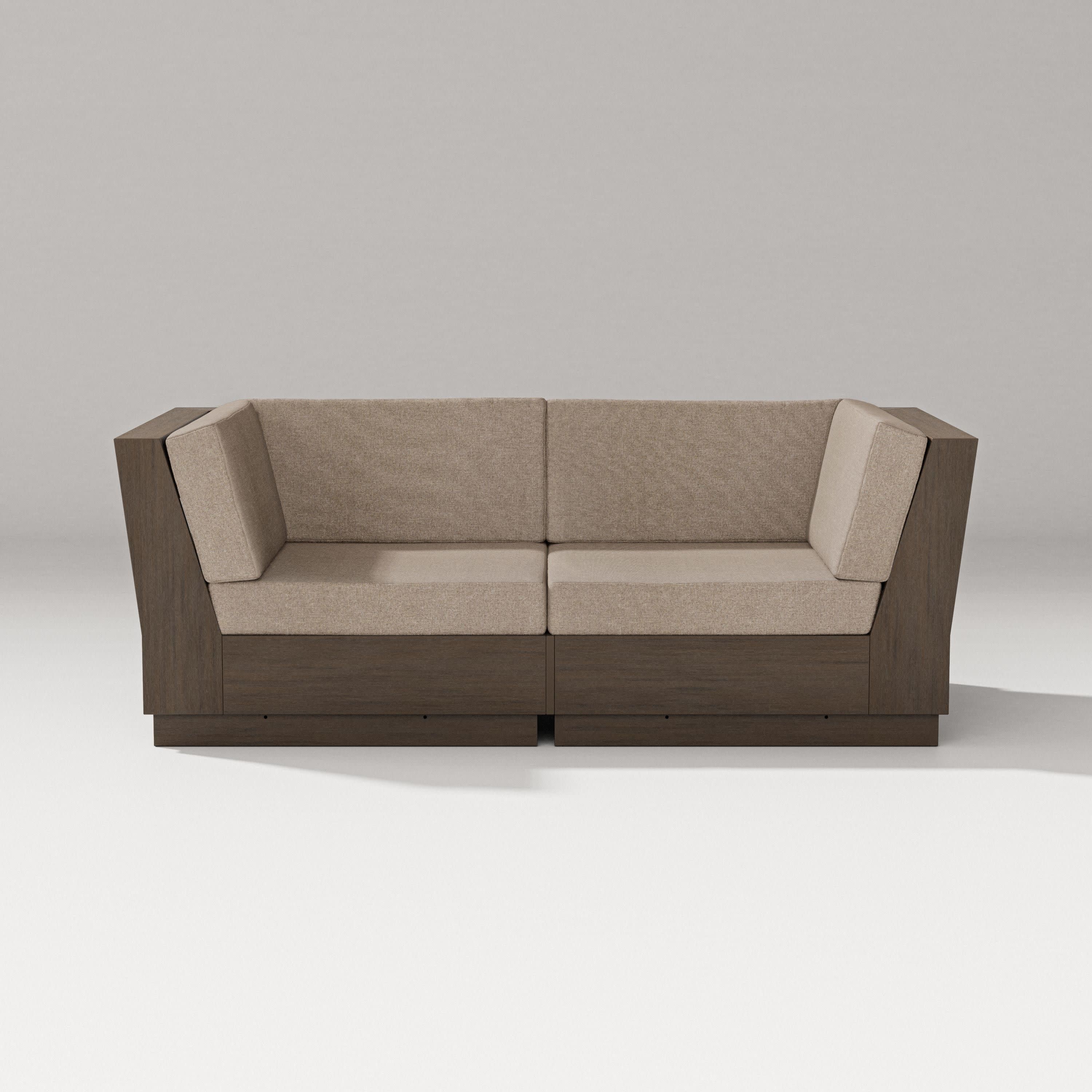 Elevate Loveseat Sectional in Kona / Spiced Burlap