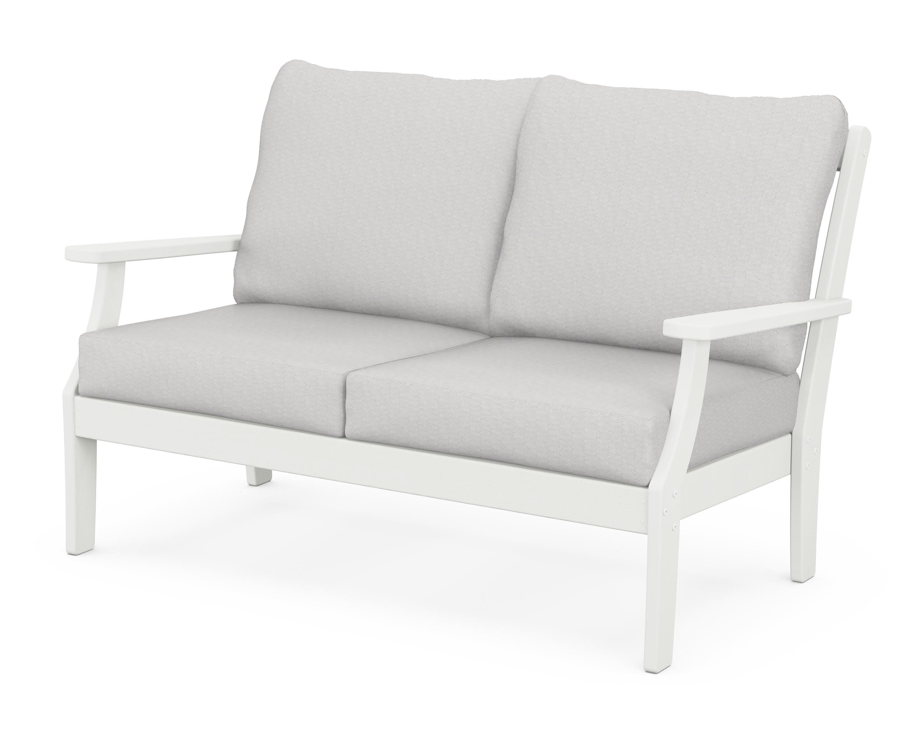 Braxton Deep Seating Loveseat in Vintage White / Diamond in the Rough