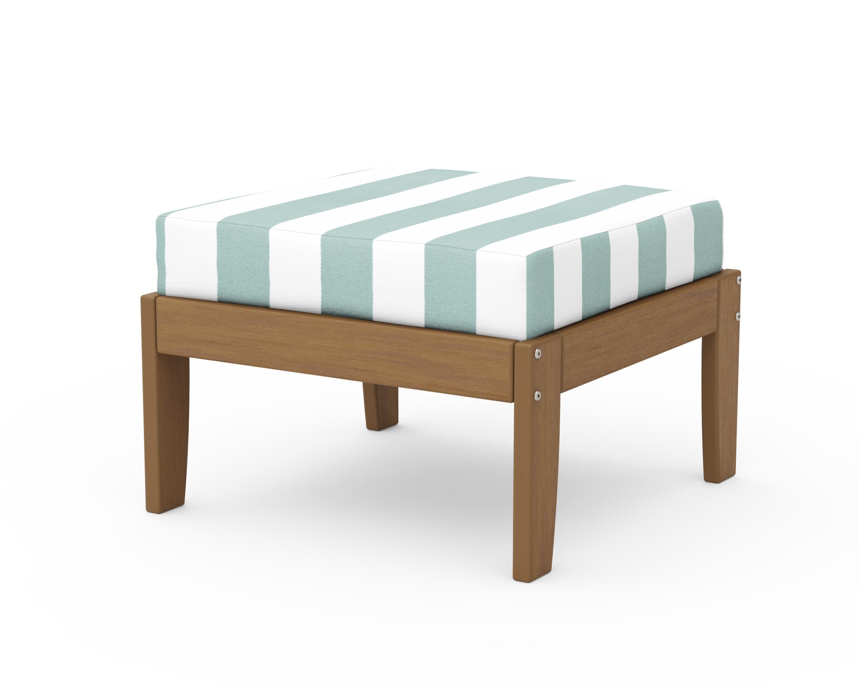 Modular Ottoman - Classic in Natural / Cabana Stripe Glacier Spa
