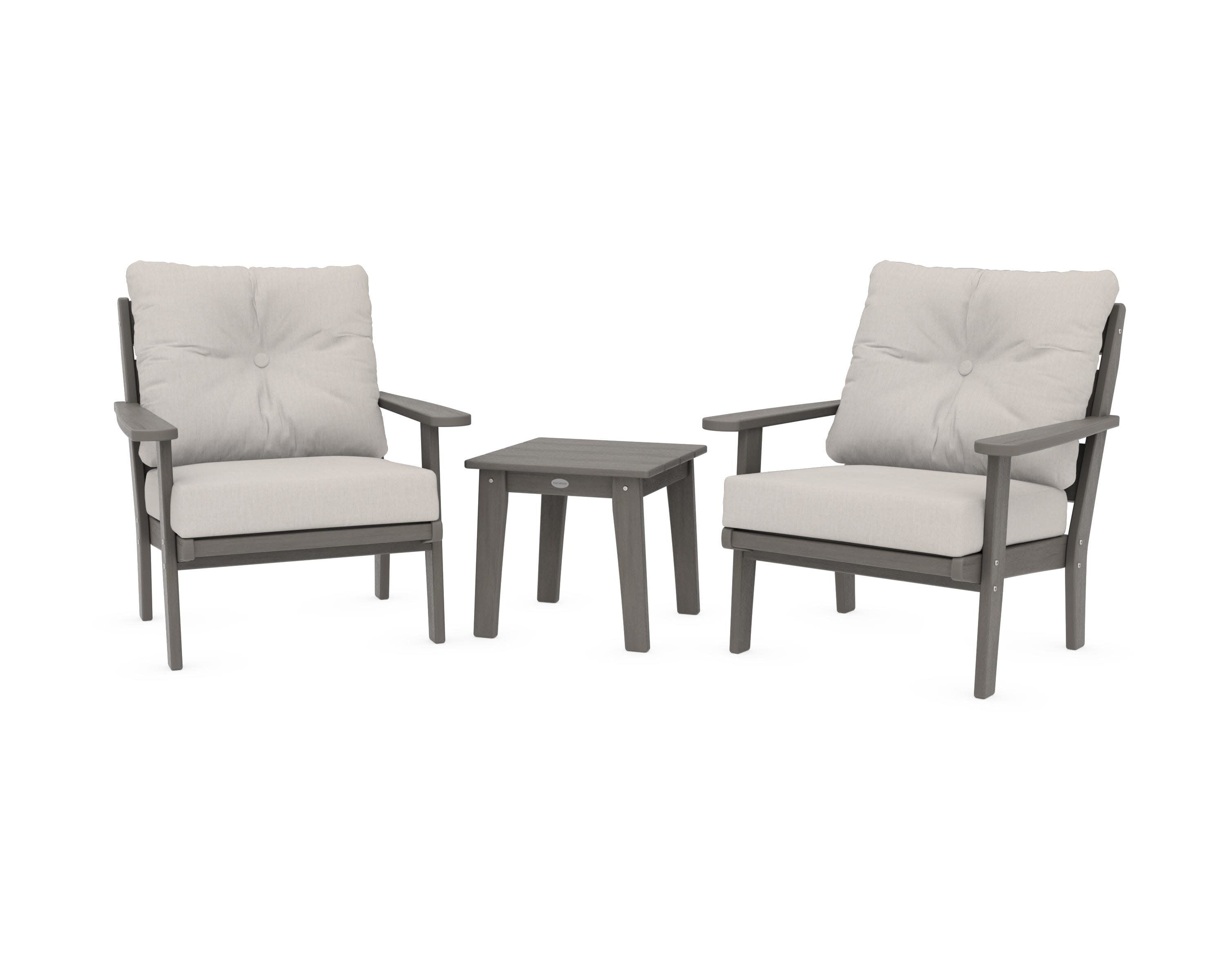 Lakeside 3-Piece Deep Seating Chair Set in Driftwood / Cast Ash