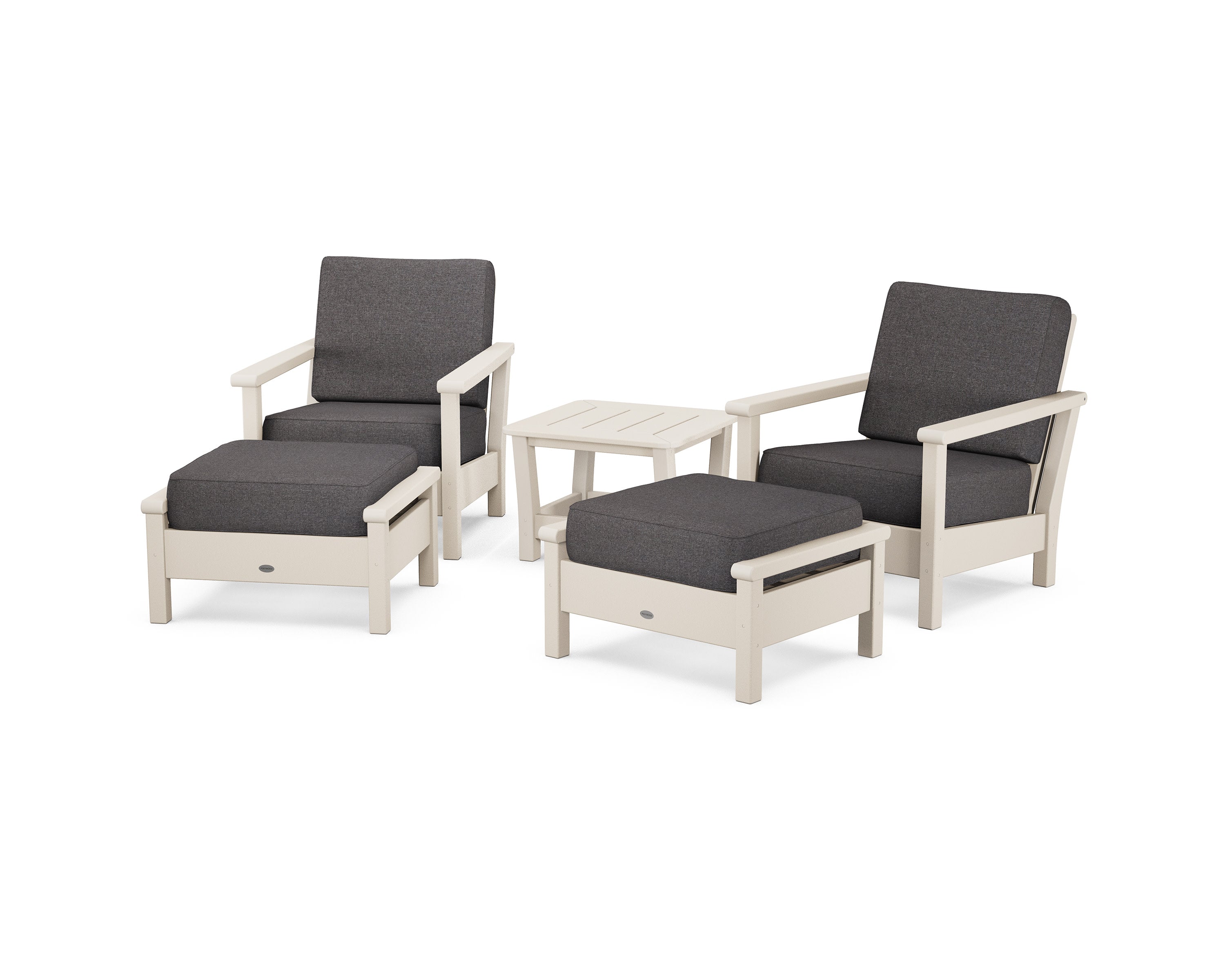 Harbour 5-Piece Deep Seating Chair Set in Sand / Ash Charcoal