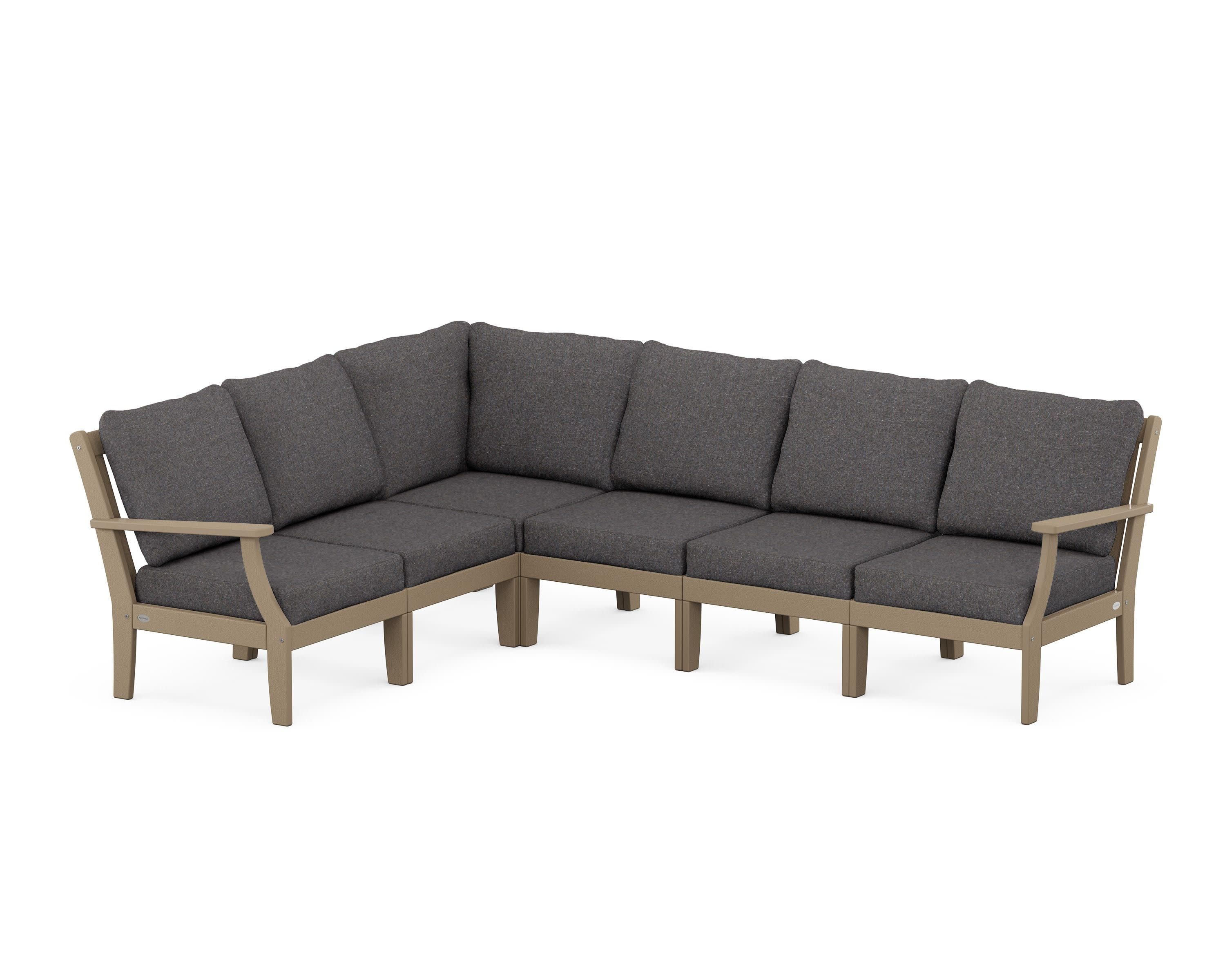 Braxton Modular 6-Piece Deep Seating Set in Vintage Sahara / Ash Charcoal