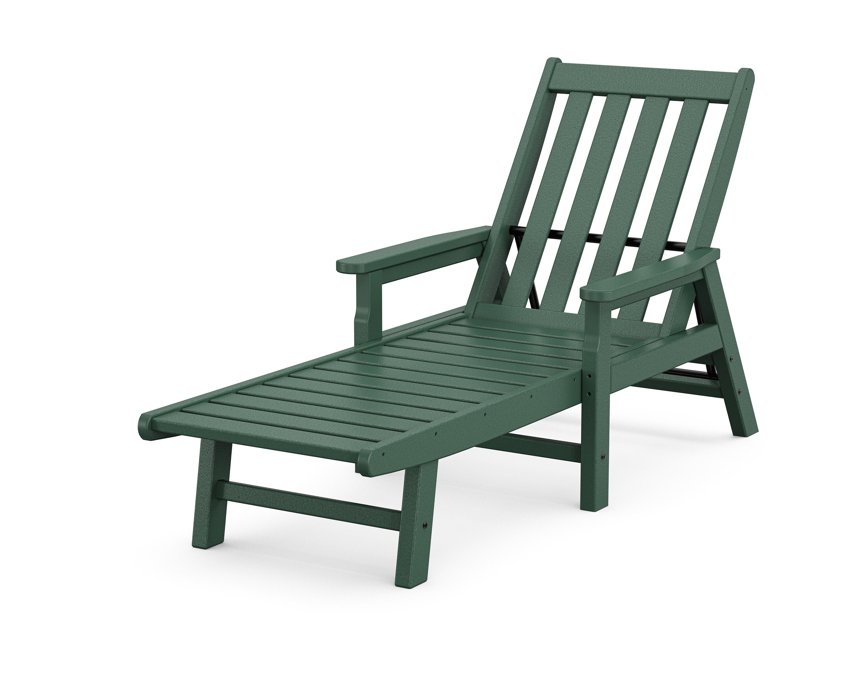 Vineyard Chaise with Arms in Green
