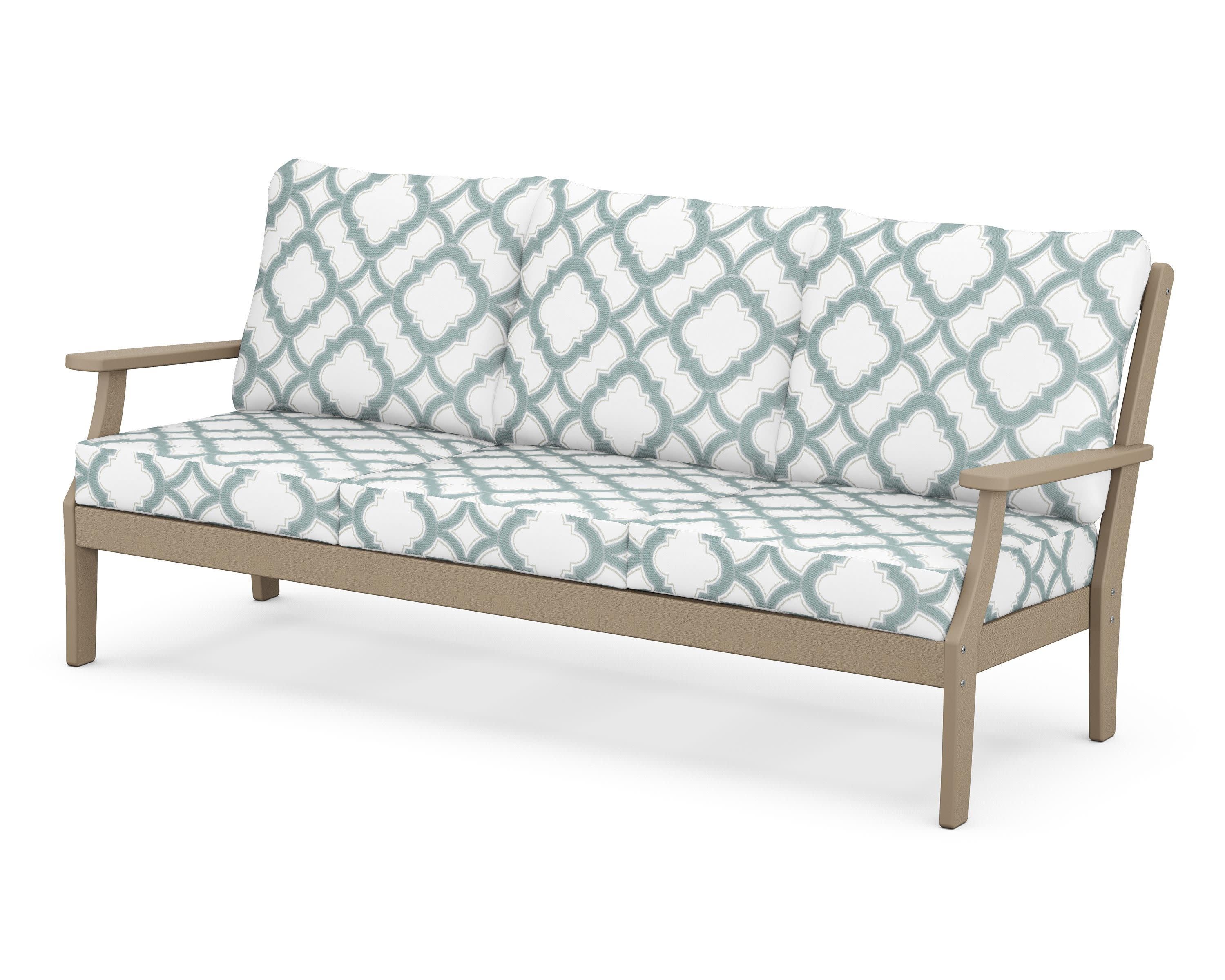 Braxton Deep Seating Sofa in Vintage Sahara / Trellis Glacier Spa