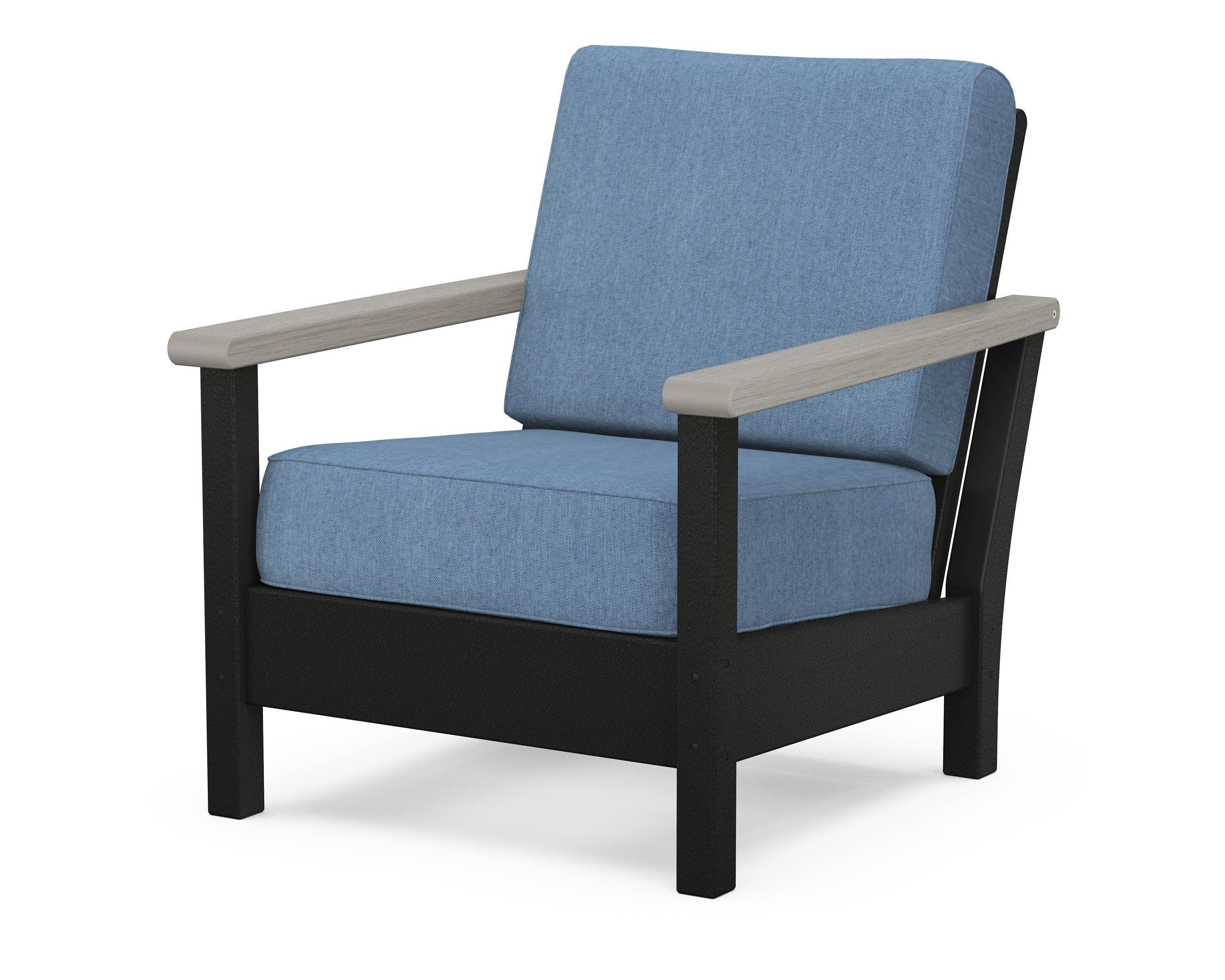 Harbour Deep Seating Chair in Black / Driftwood / Sky Blue