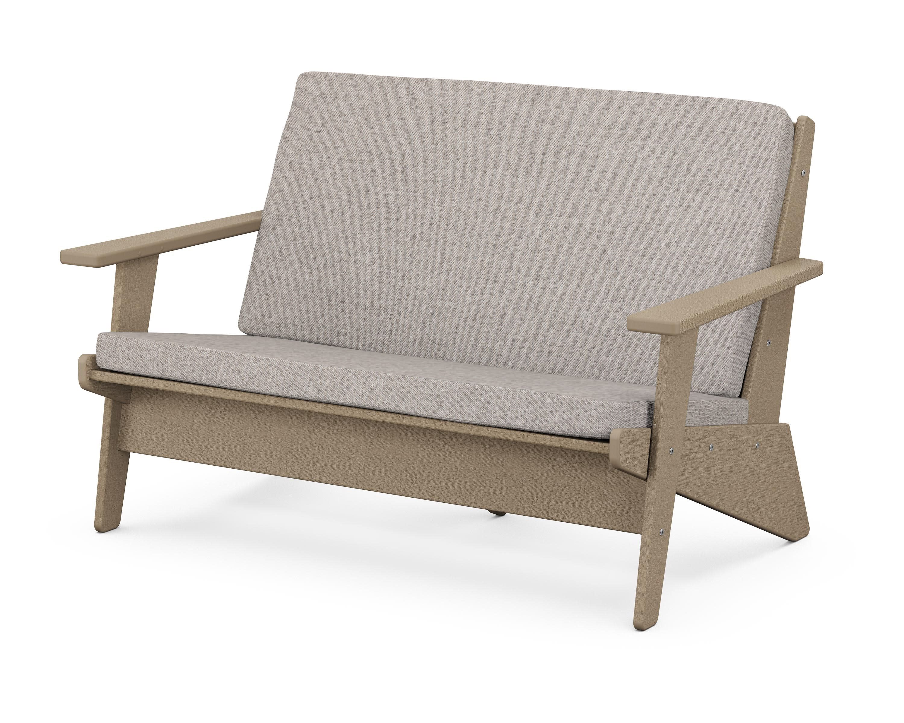 Riviera Modern Lounge Loveseat in Vintage Sahara / Weathered Tweed