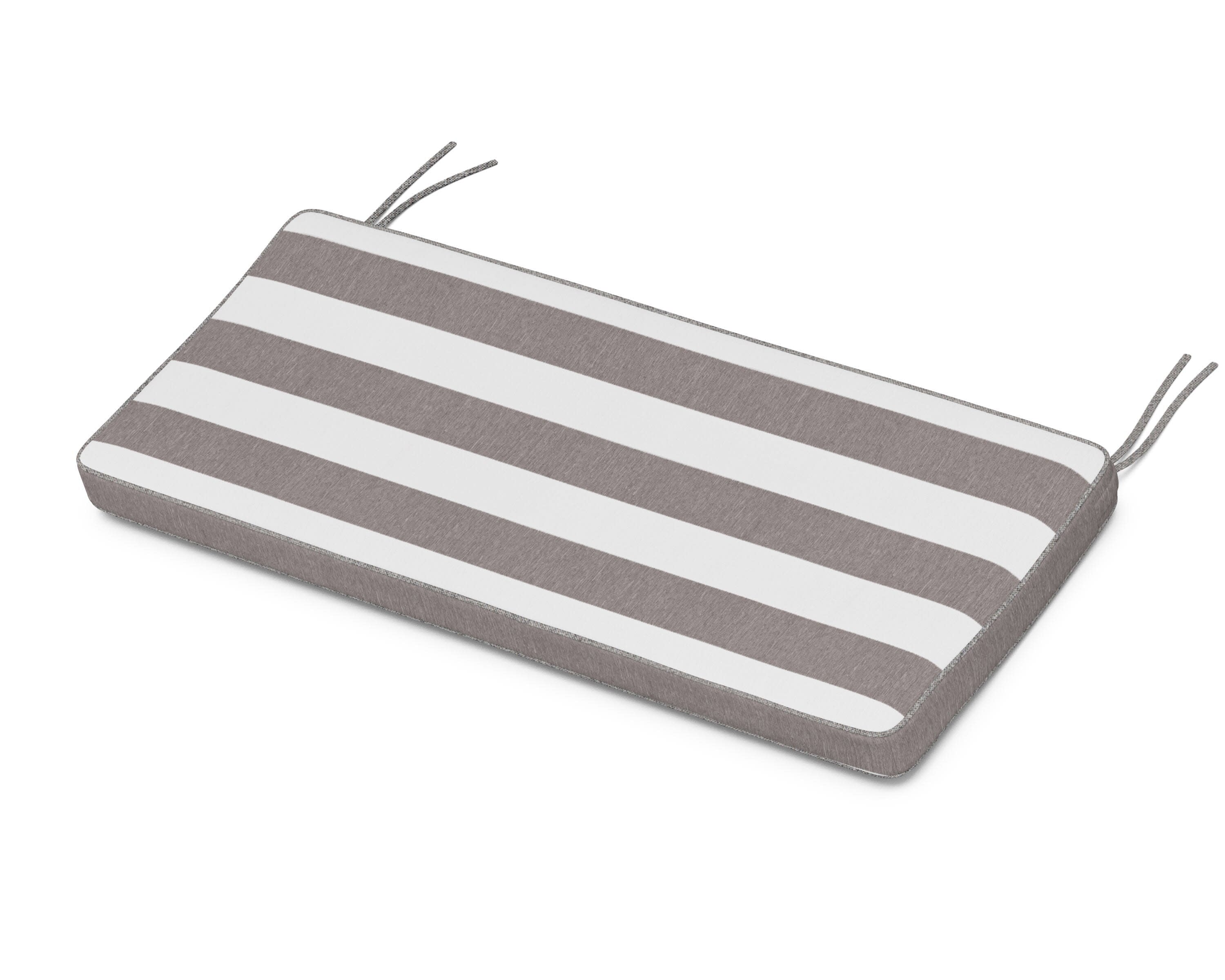 Chinoiserie Bench Seat Cushion in Cabana Stripe Grey Mist