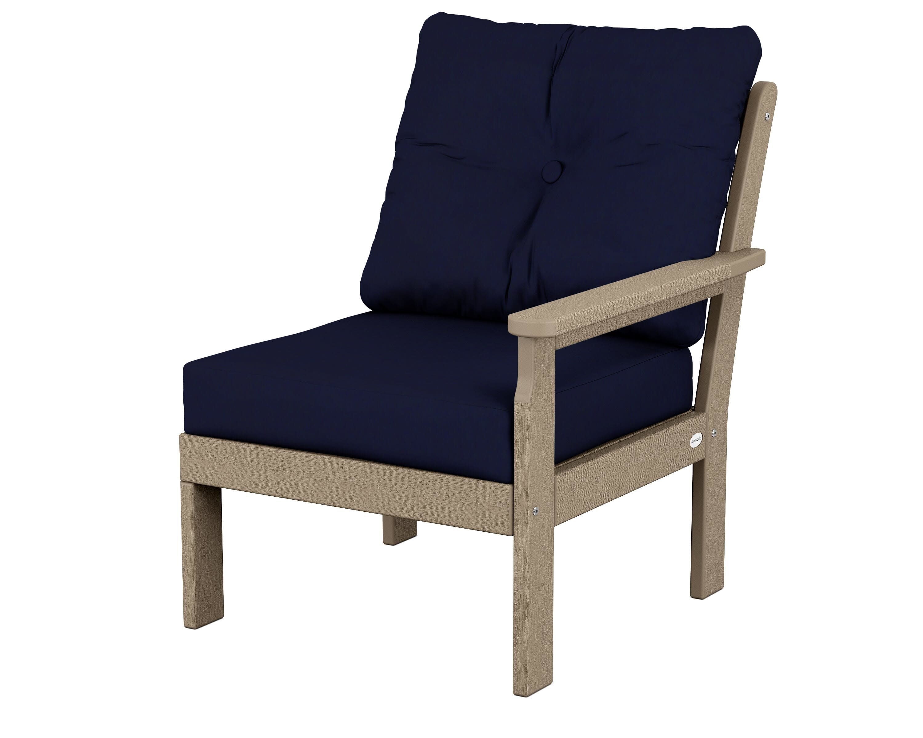 Vineyard Modular Right Arm Chair in Vintage Sahara / Navy