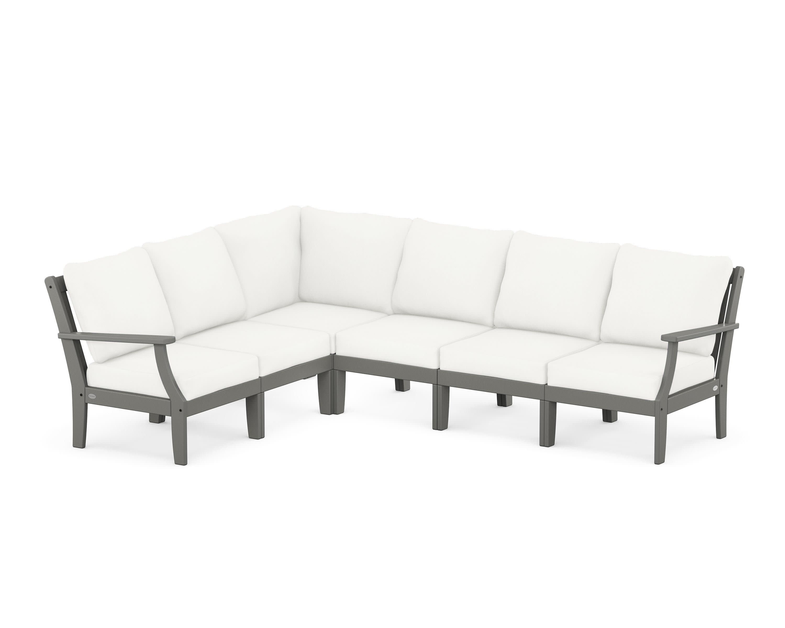 Braxton Modular 6-Piece Deep Seating Set in Slate Grey / Natural Linen