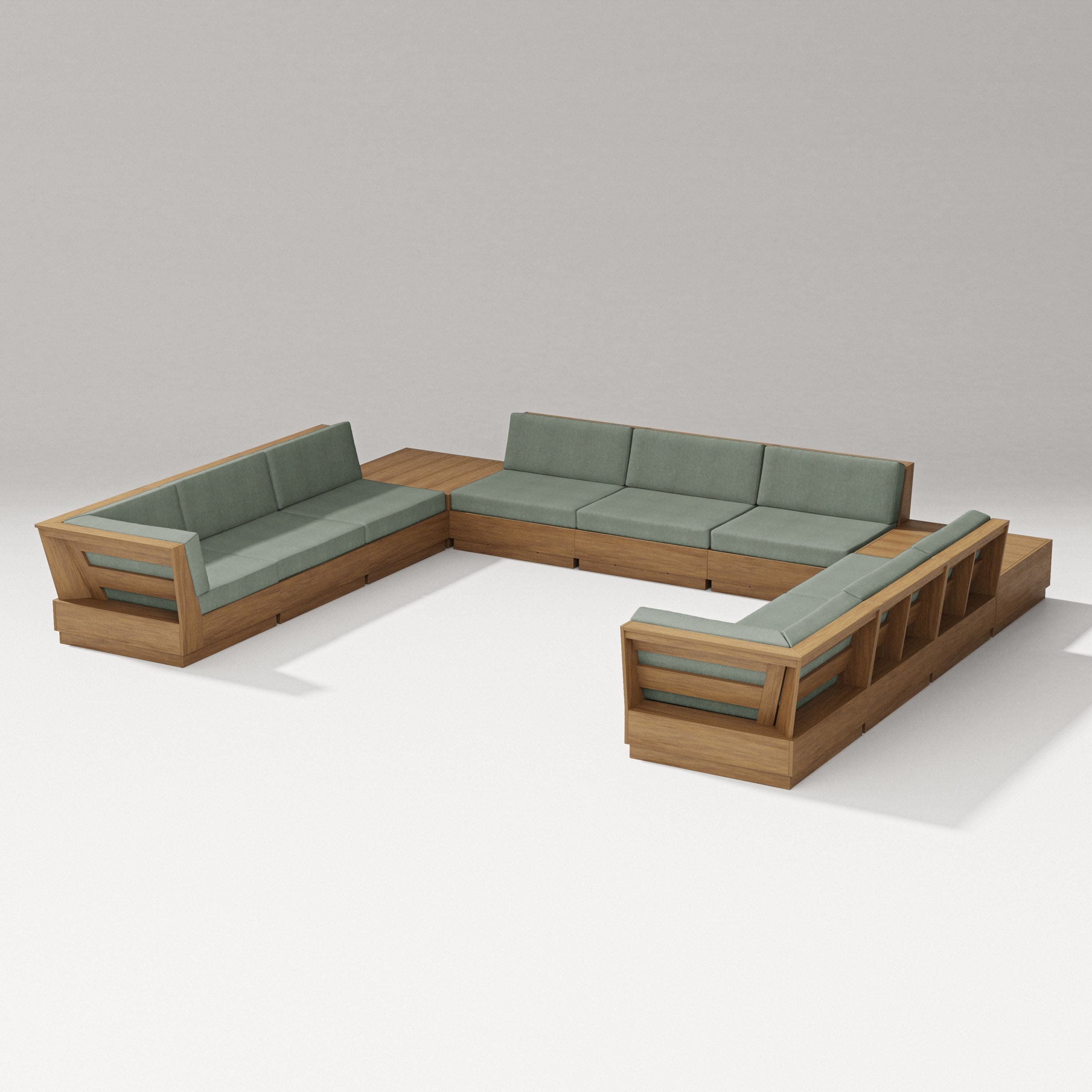 Elevate 11-Piece U-Shaped Sofa Sectional in Natural / Cast Sage