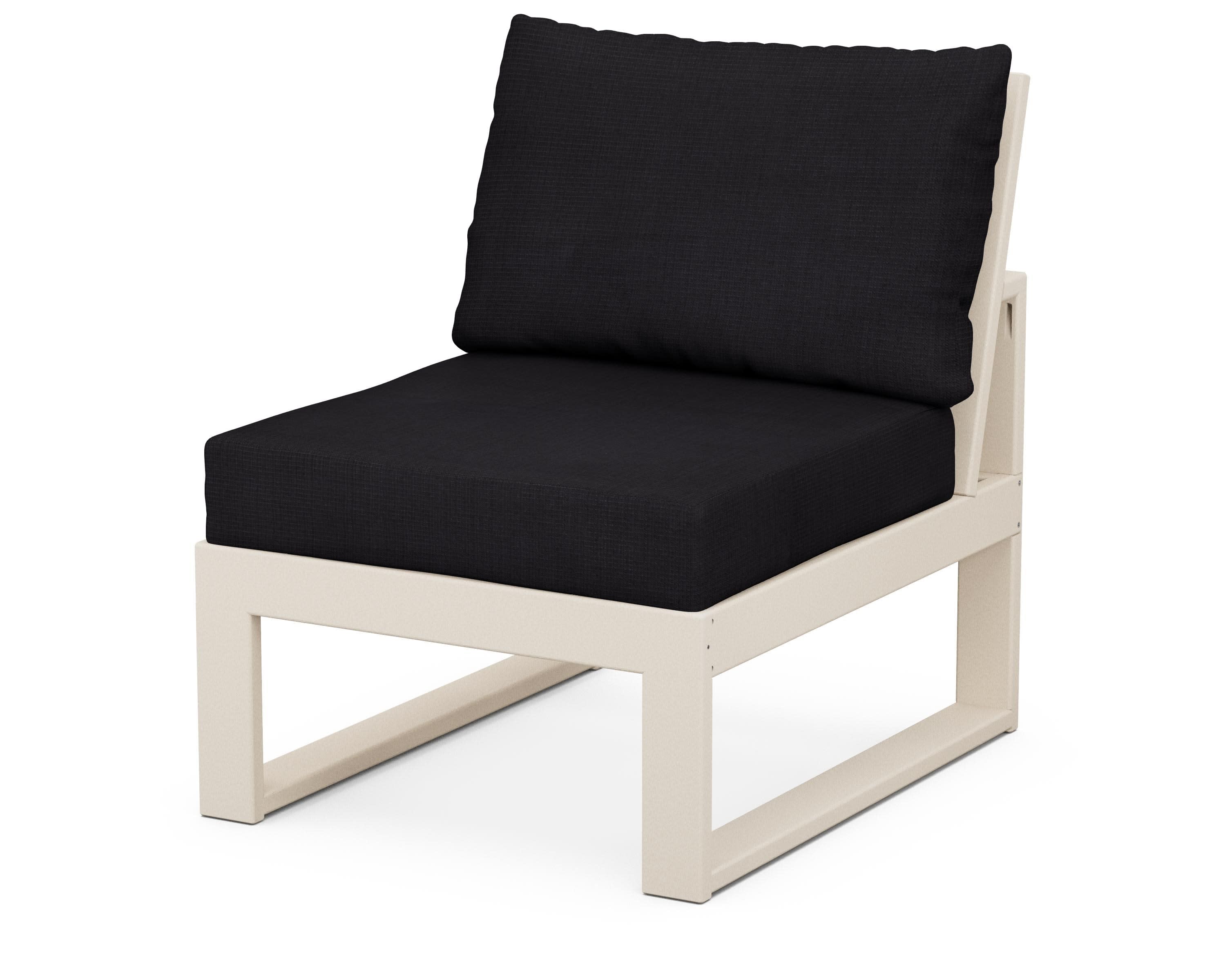 Modular Armless Chair in Sand / Midnight Linen