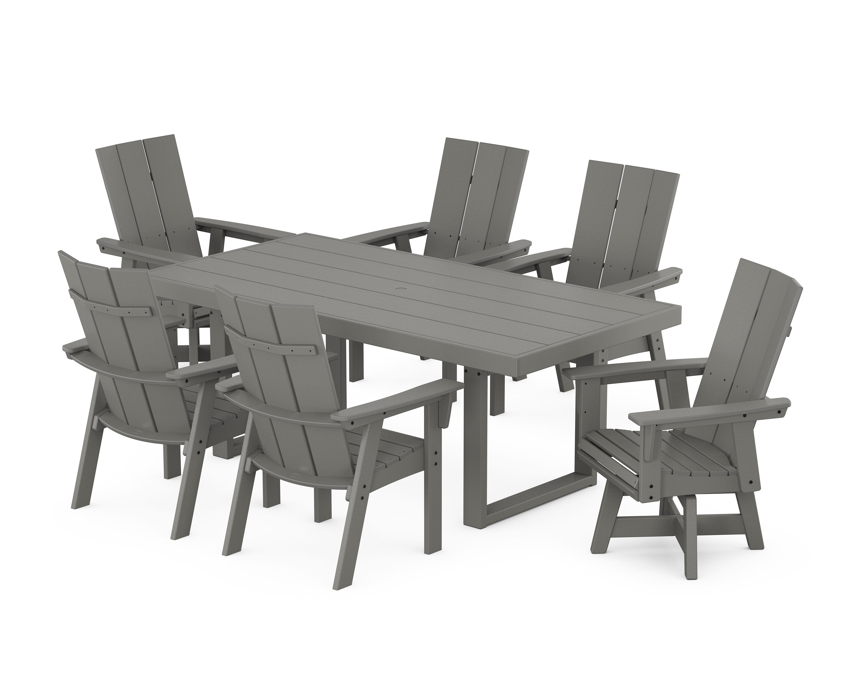 Modern Adirondack 7-Piece Dining Set in Slate Grey