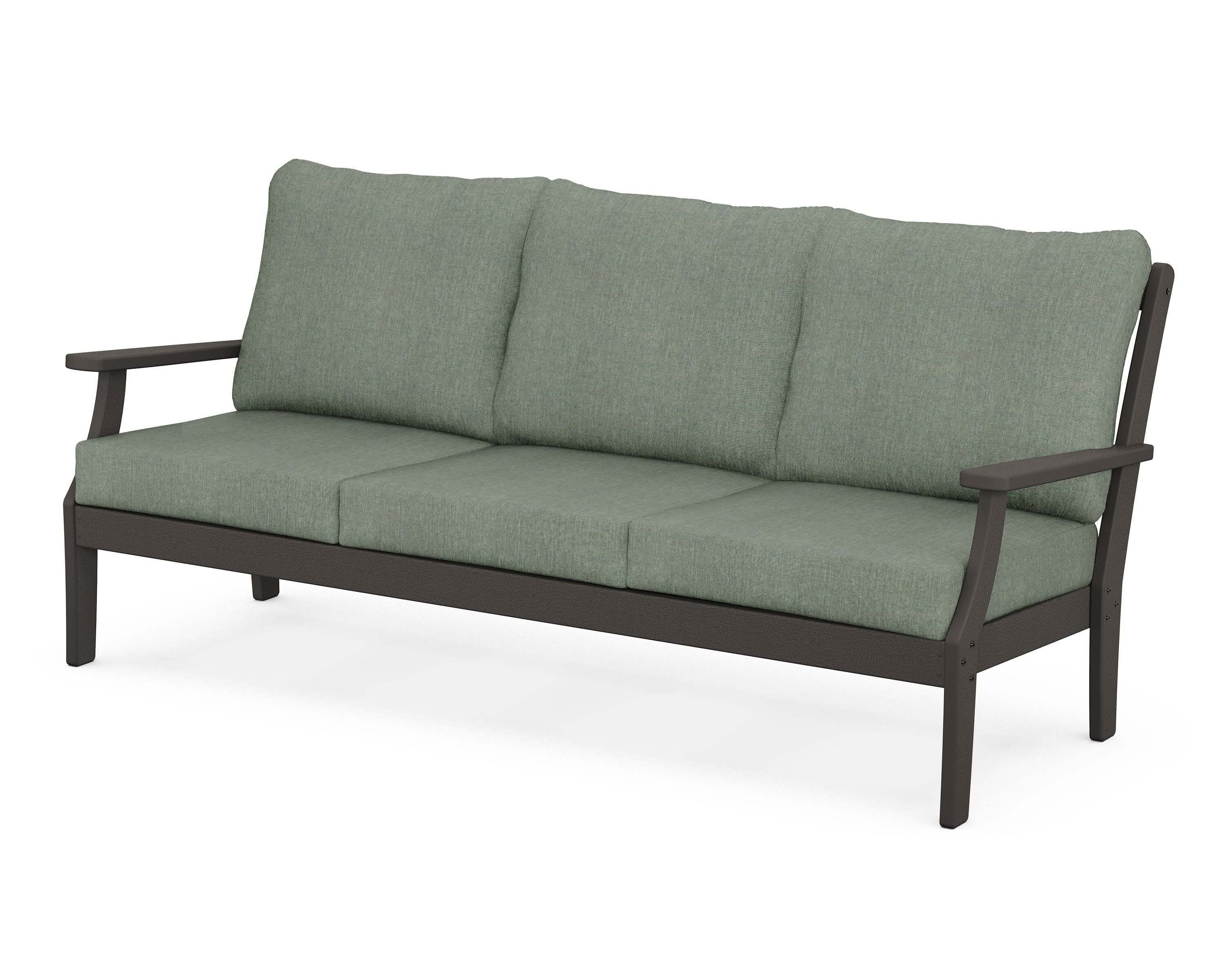 Braxton Deep Seating Sofa in Vintage Coffee / Cast Sage