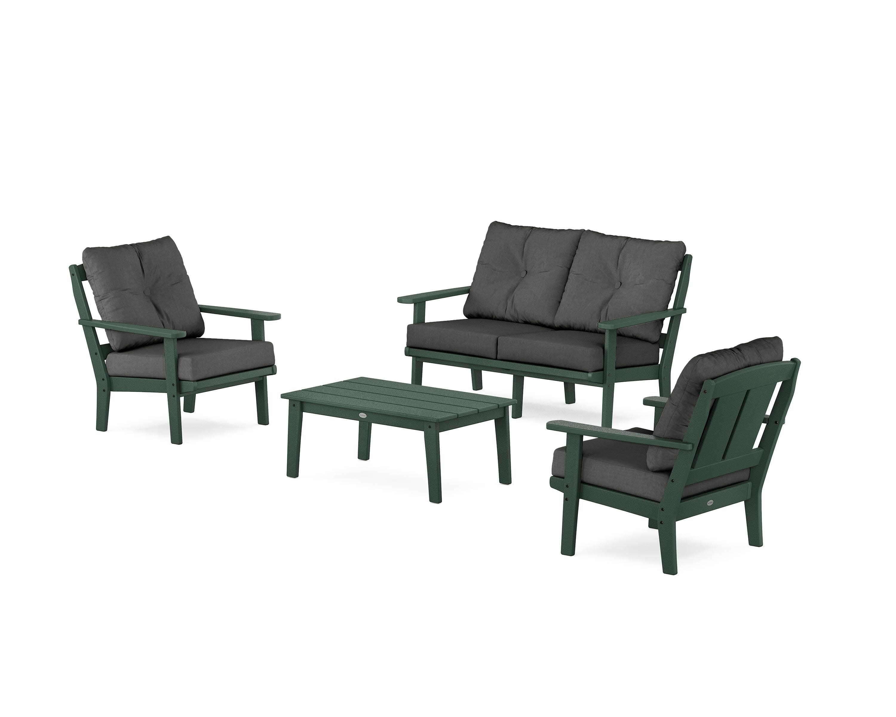 Mission 4-Piece Deep Seating Set with Loveseat in Green / Spectrum Carbon