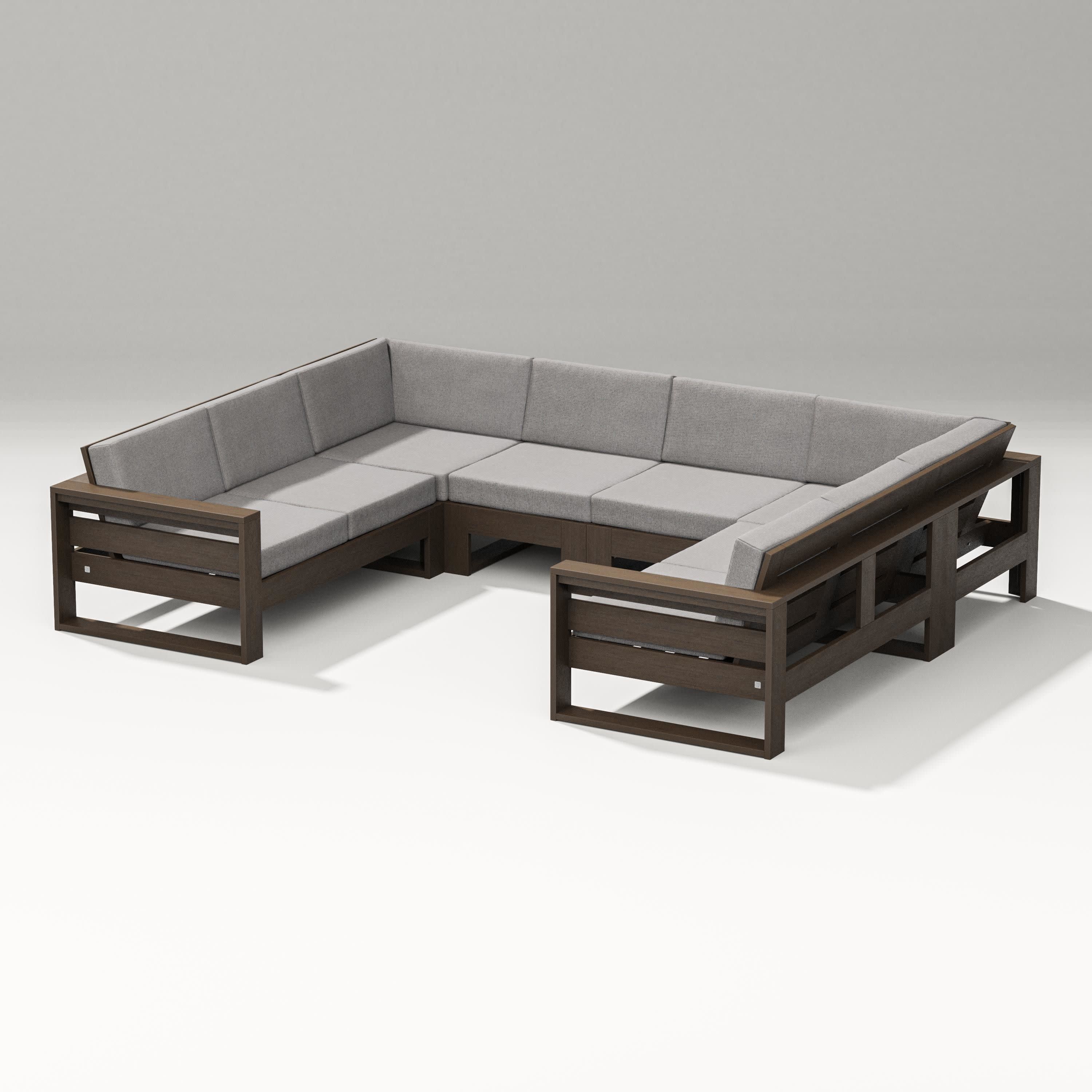 Latitude U-Shaped Sectional in Kona / Grey Mist