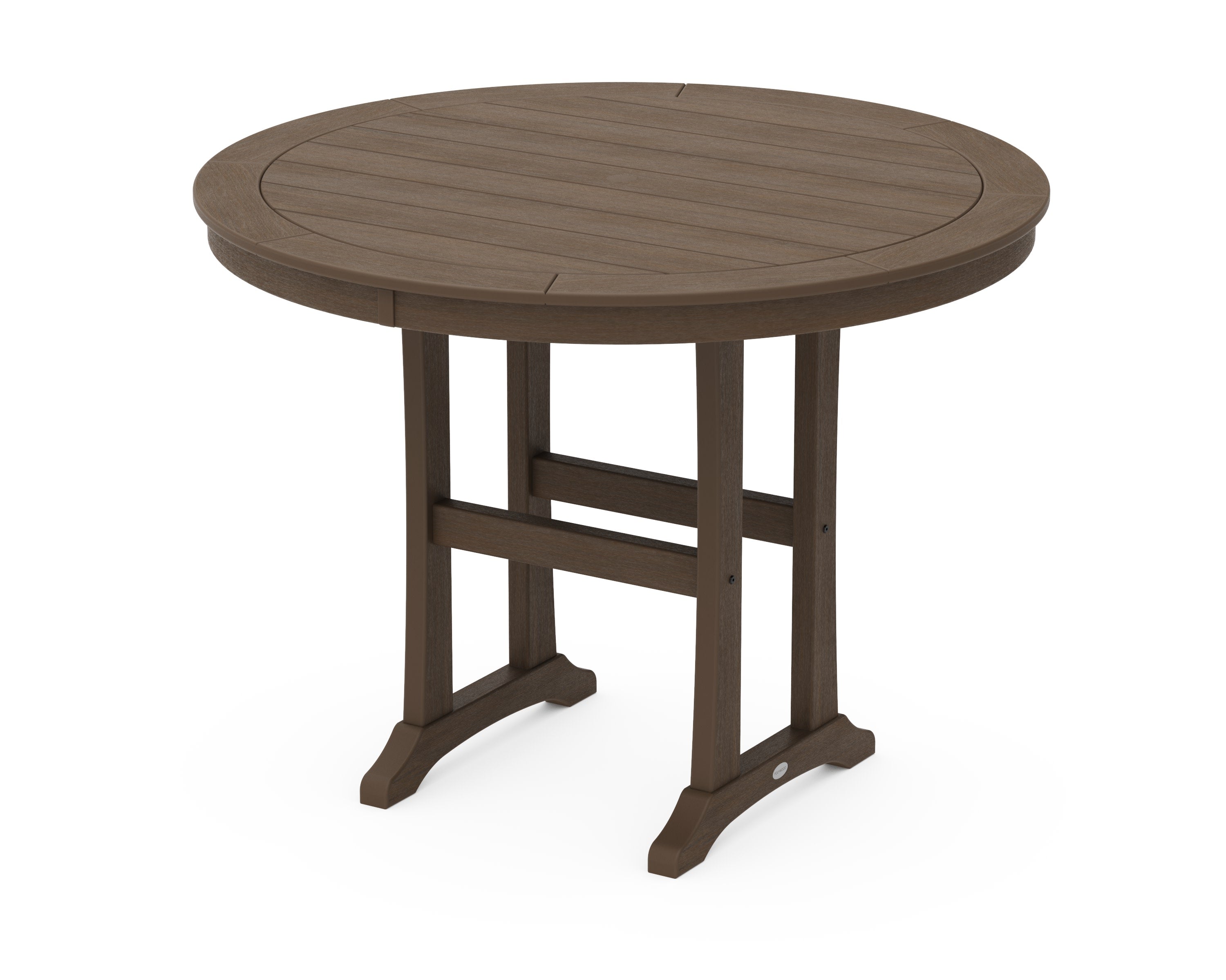 Nautical Trestle 48" Round Counter Table in Kona