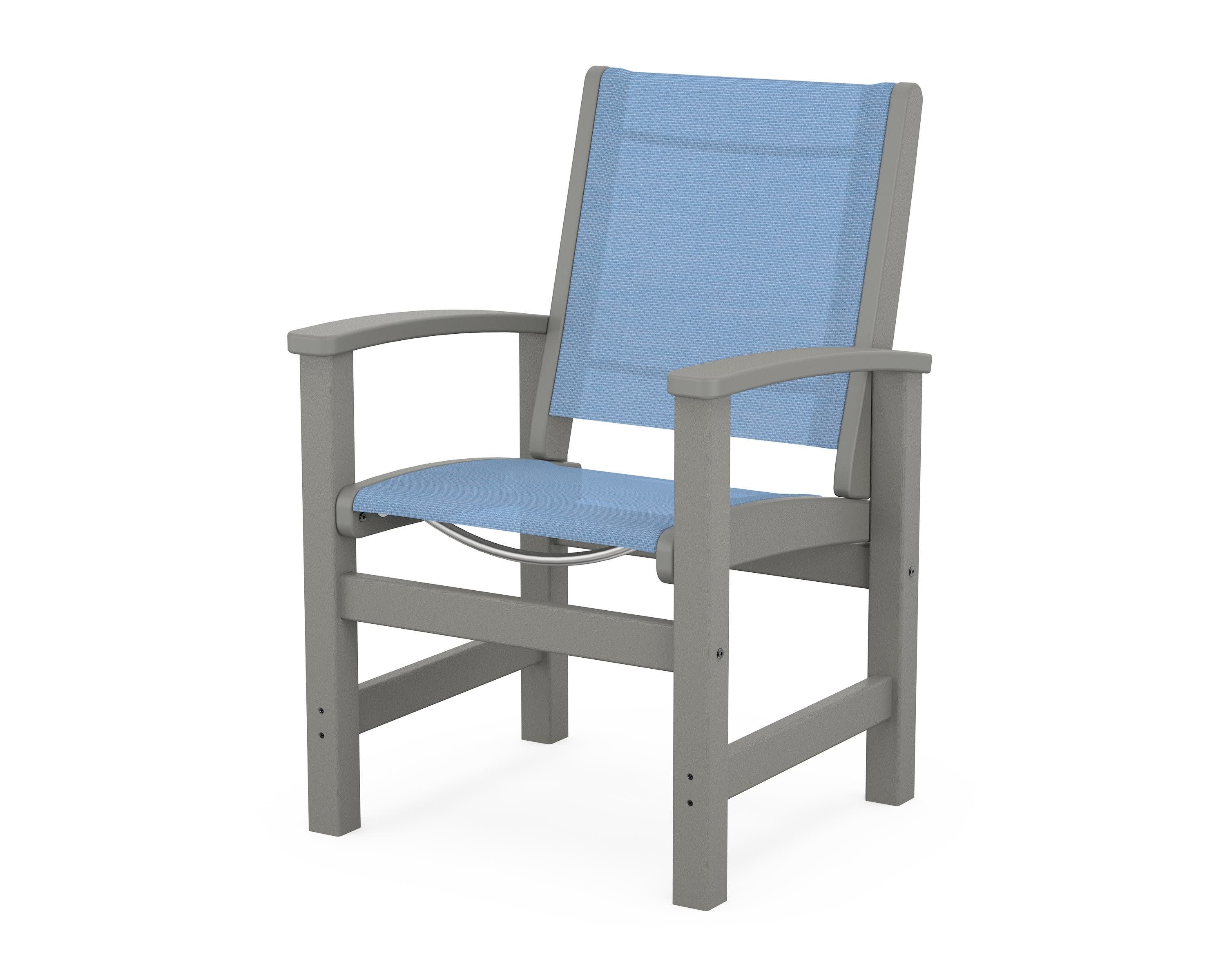 Coastal Dining Chair in Slate Grey / Poolside Sling