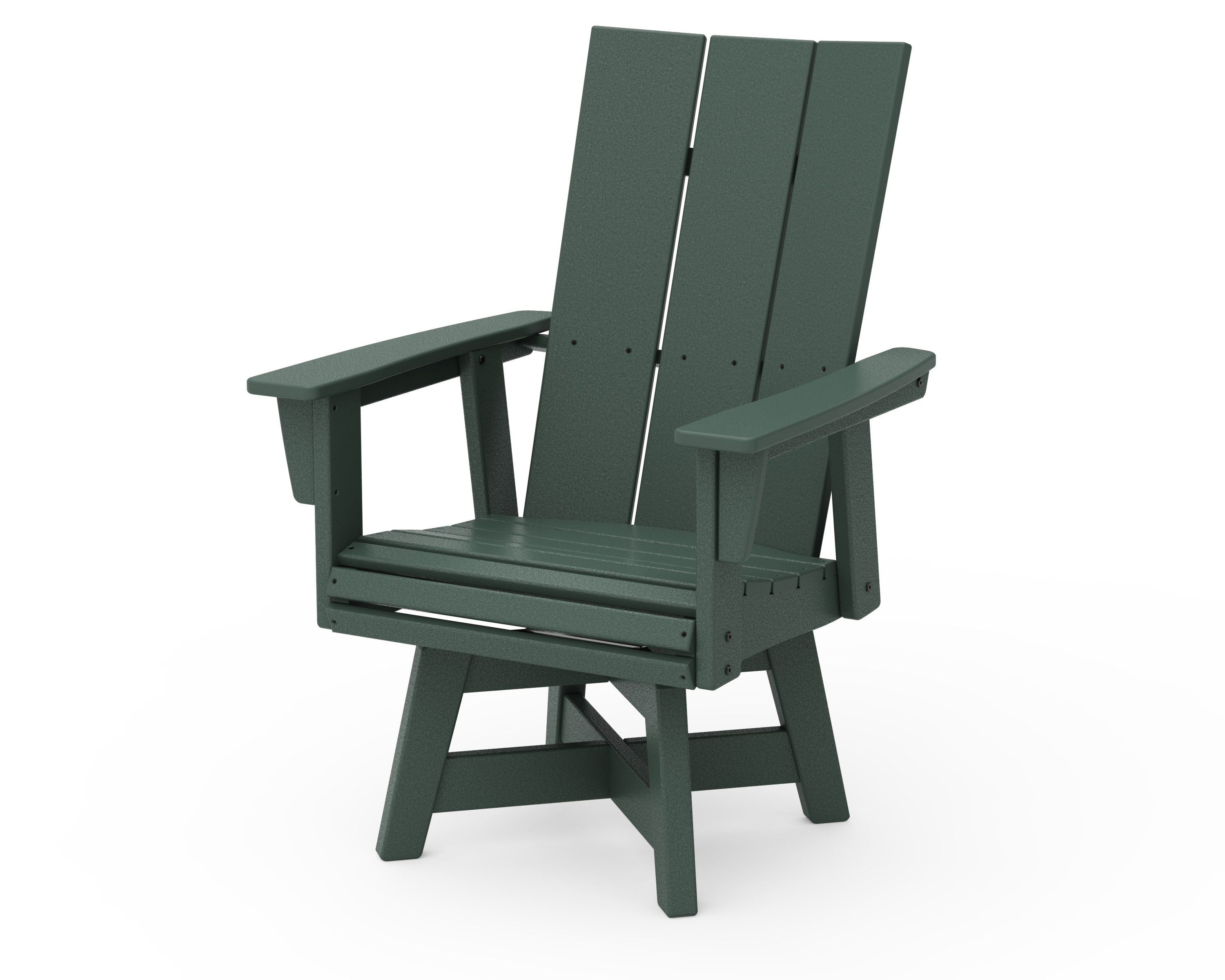 Modern Curveback Adirondack Swivel Dining Chair in Green