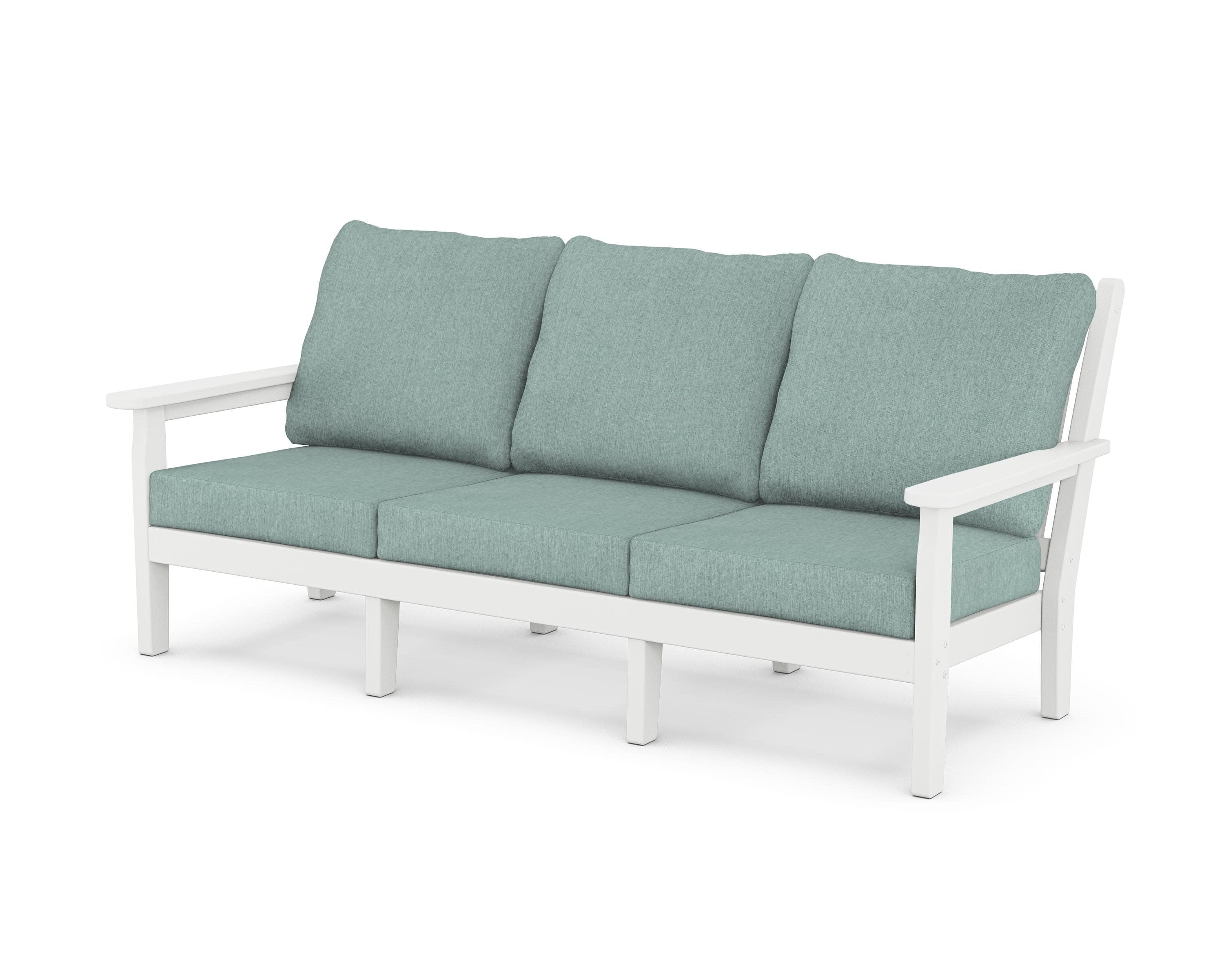 Chippendale Deep Seating Sofa in White / Glacier Spa