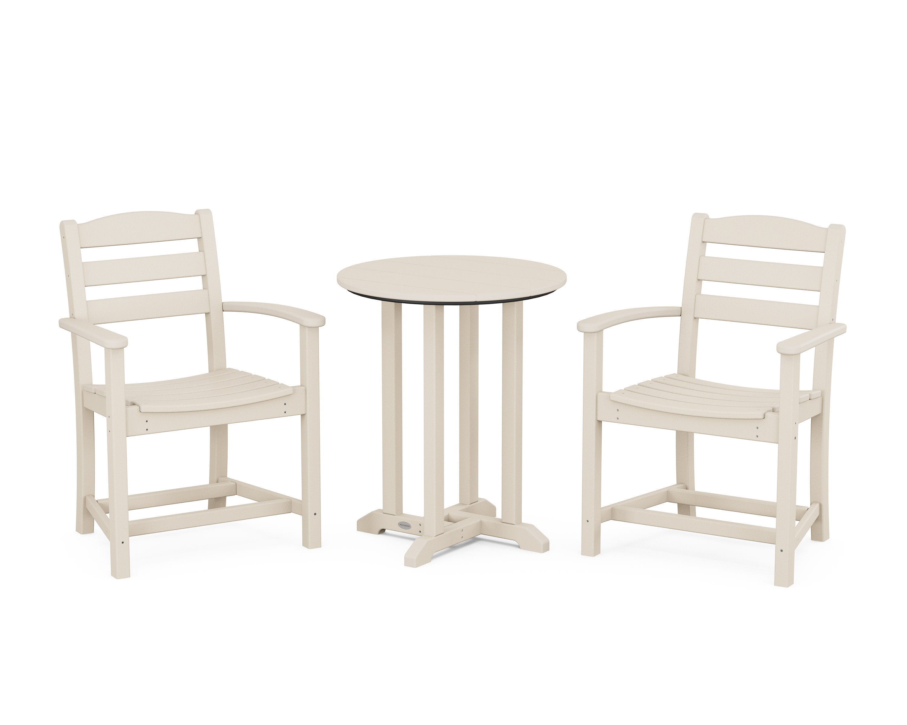 La Casa Caf 3-Piece Round Bistro Dining Set in Sand