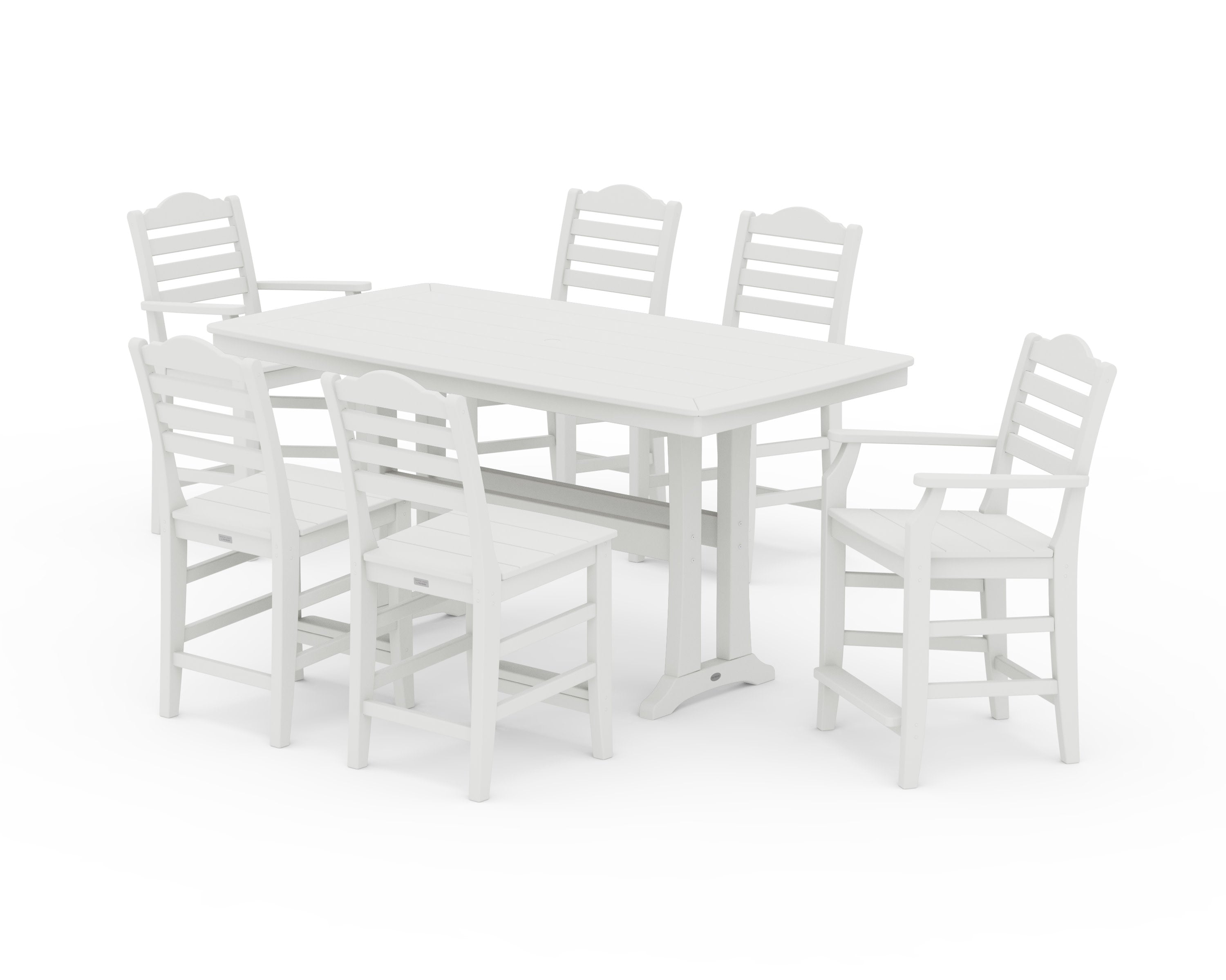 Savannah 7-Piece Counter Set with Trestle Legs in Vintage White