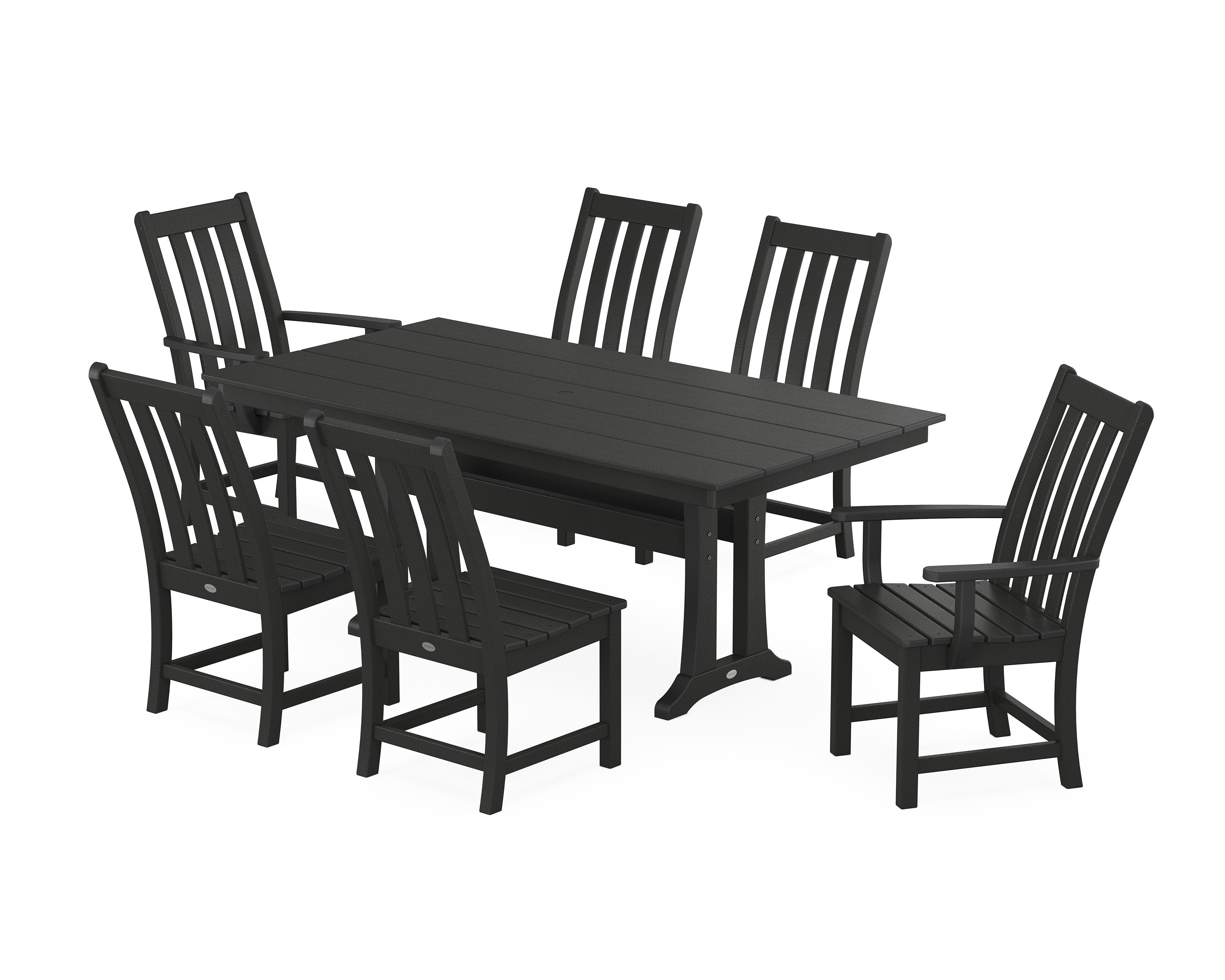 Vineyard 7-Piece Farmhouse Dining Set With Trestle Legs - DUPLICATE - Use SKU PWS340-1 in Black