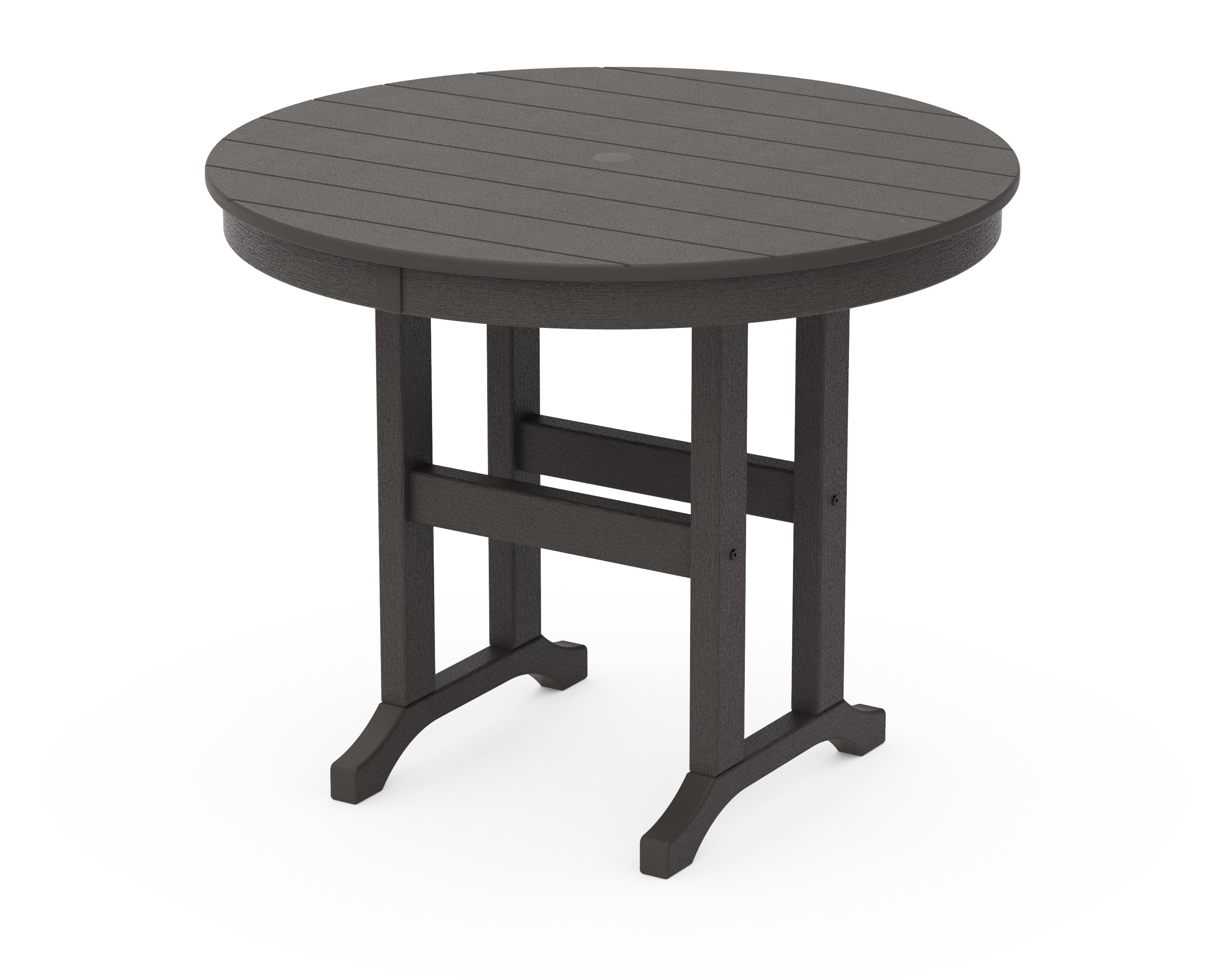 36" Round Farmhouse Dining Table in Vintage Coffee