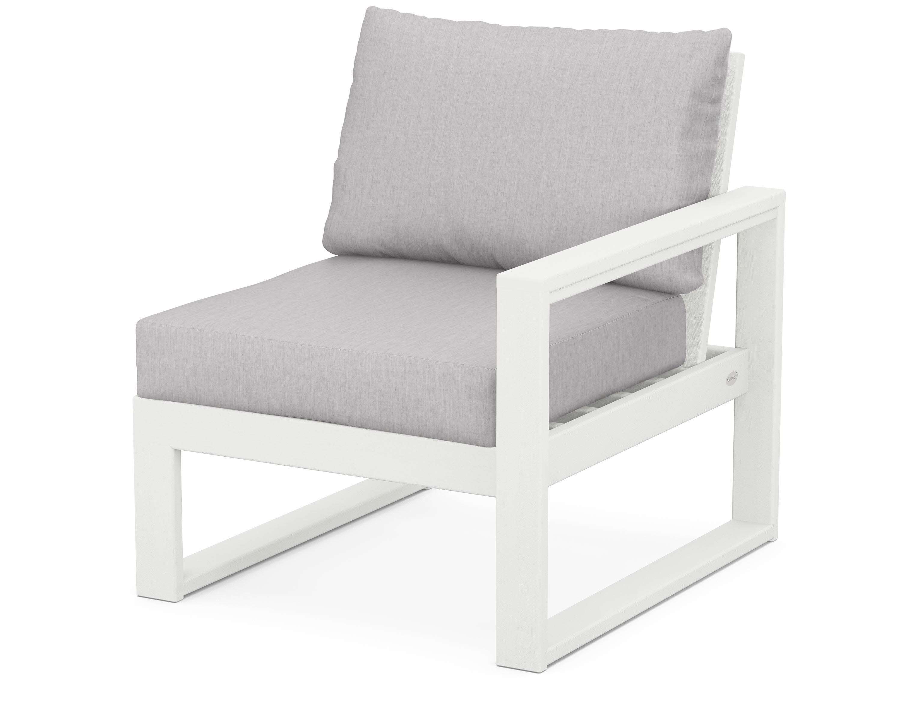 EDGE Modular Right Arm Chair in Vintage White / Granite