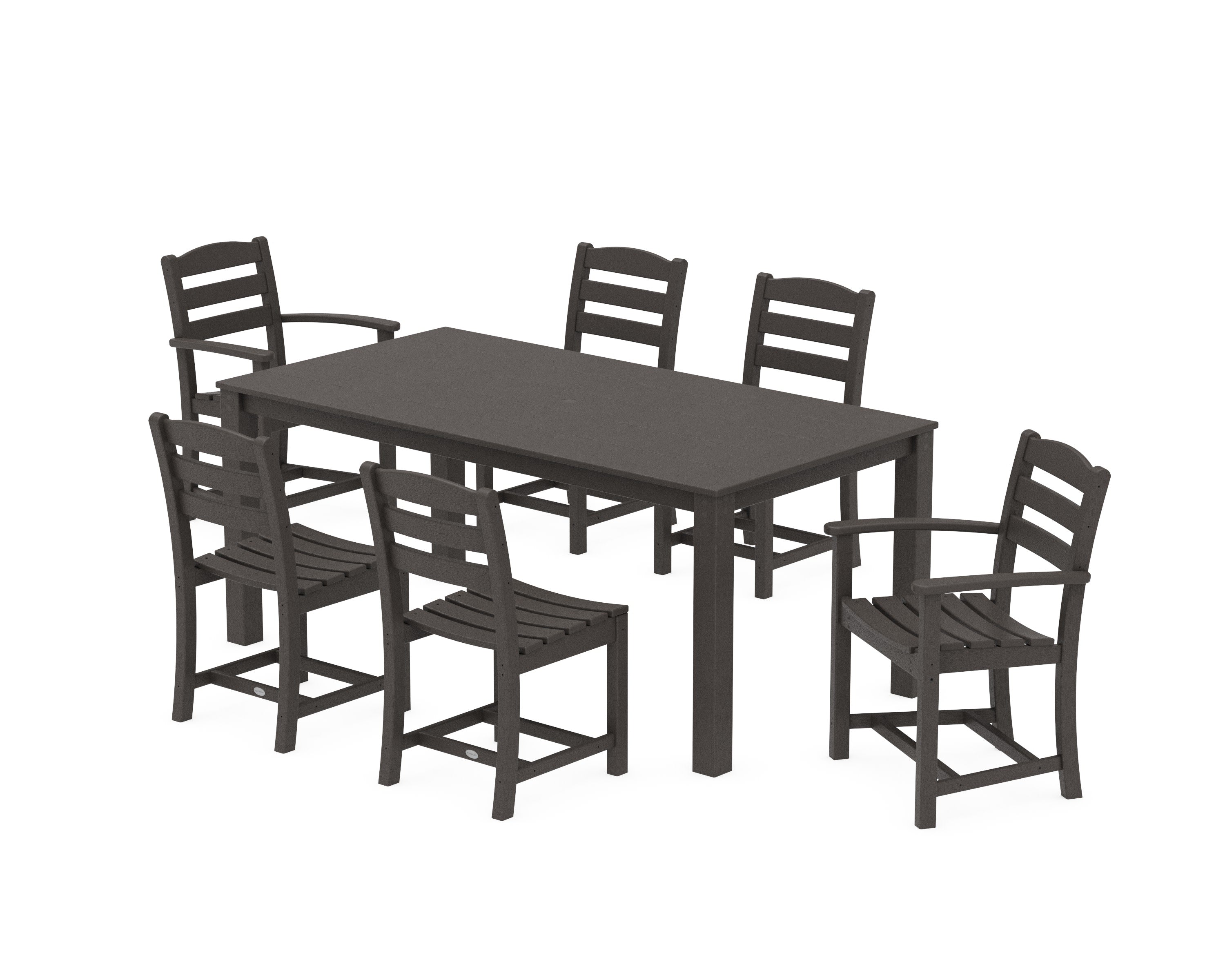 La Casa Cafe' 7-Piece Parsons Dining Set in Vintage Coffee