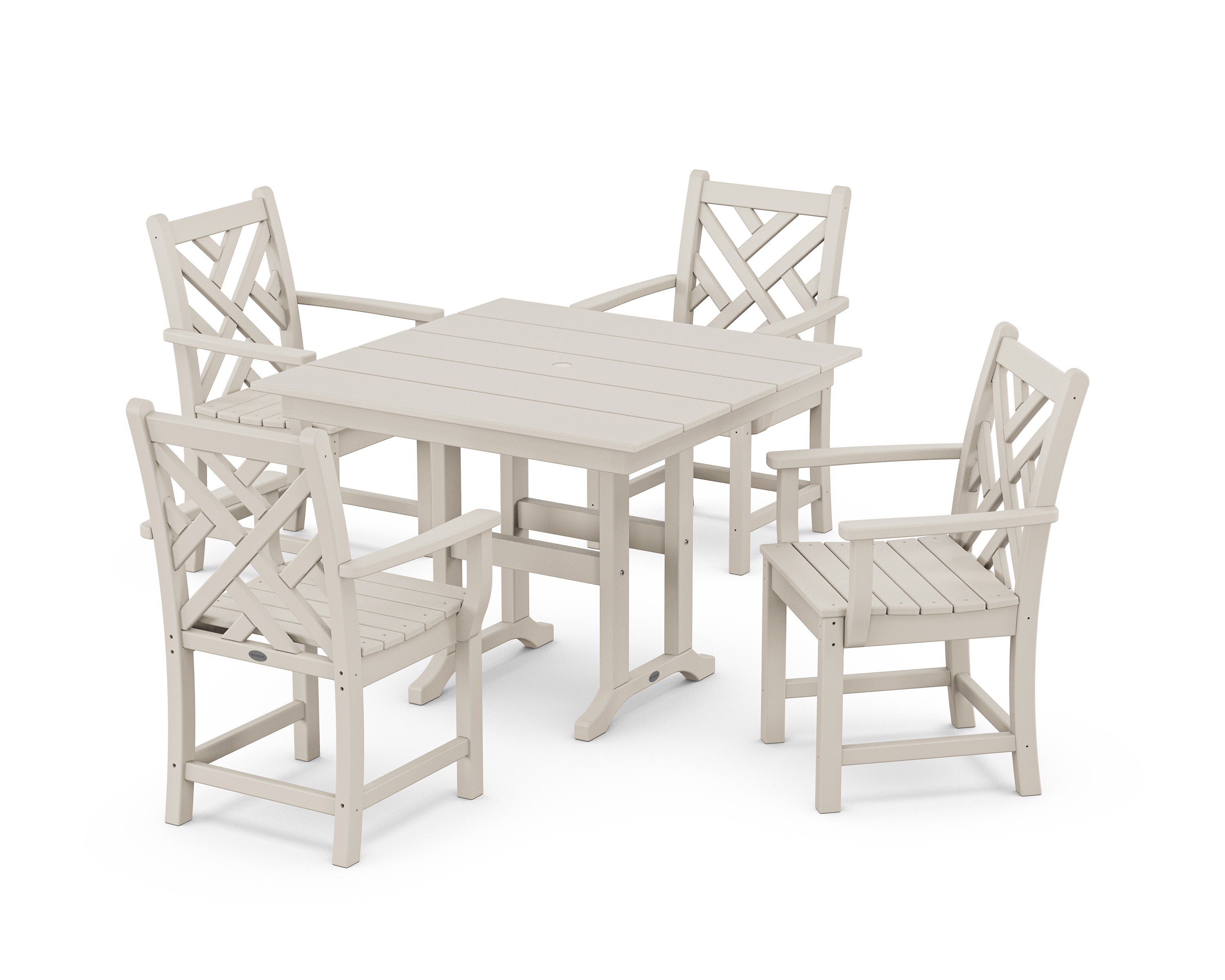 Chippendale 5-Piece Farmhouse Dining Set in Sand