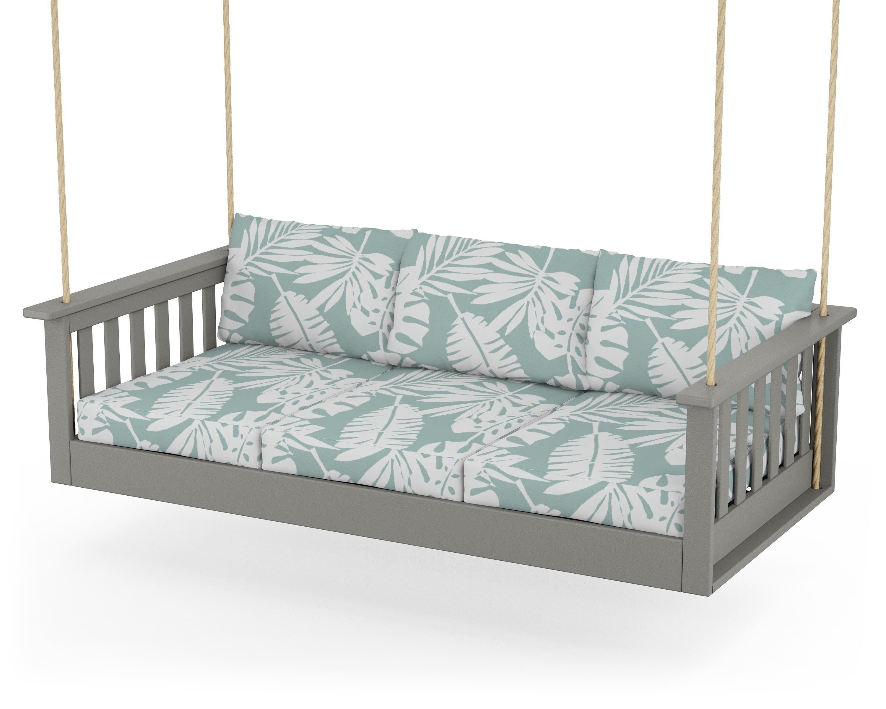 Vineyard Daybed Swing in Slate Grey / Leaf Glacier Spa