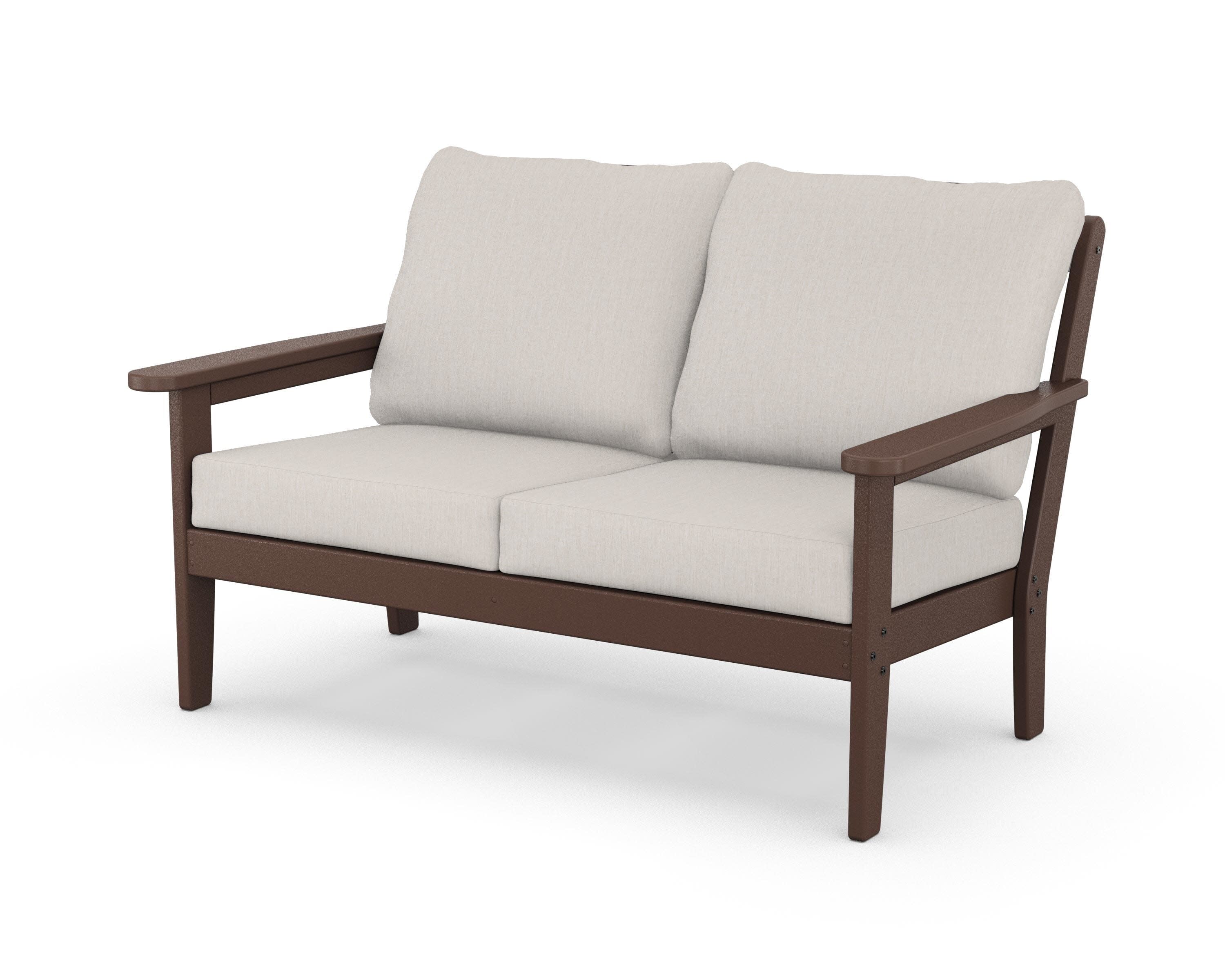 Cottage Deep Seating Loveseat in Mahogany / Cast Ash
