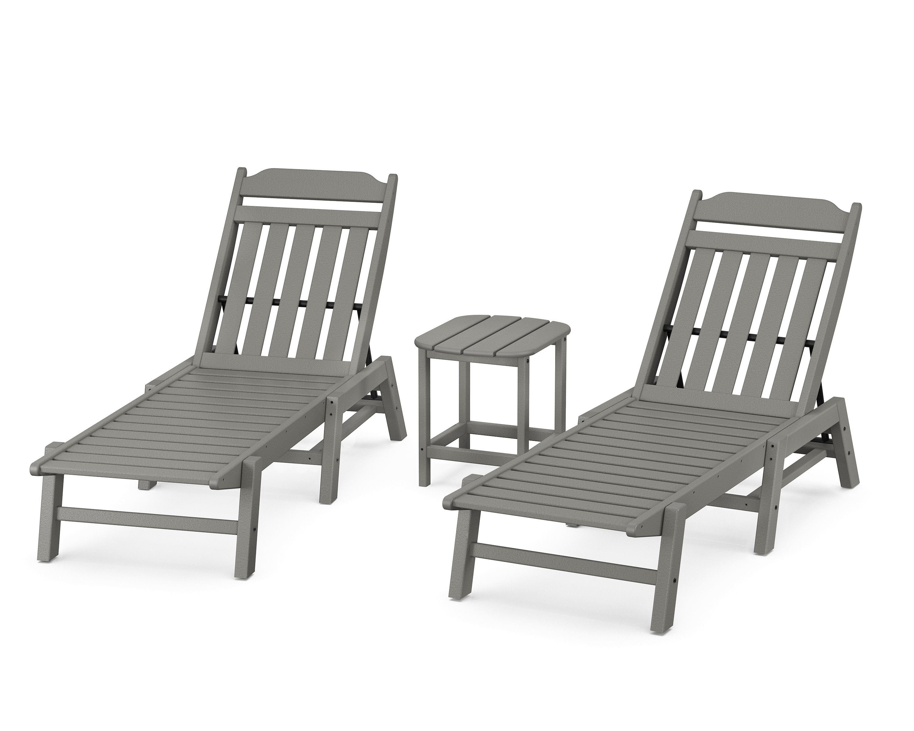 Cottage 3-Piece Chaise Set in Slate Grey