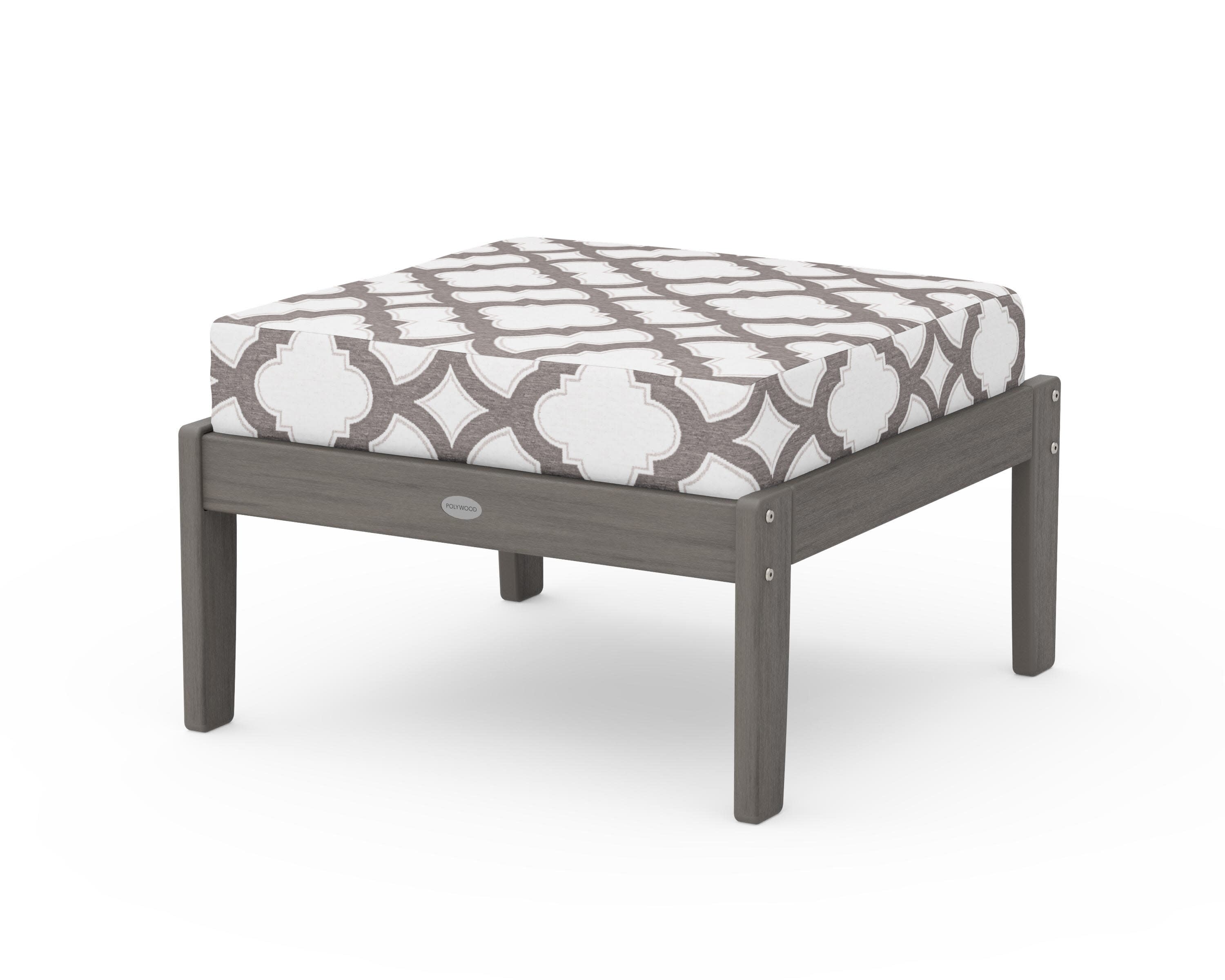 Braxton Deep Seating Ottoman in Driftwood / Trellis Grey Mist
