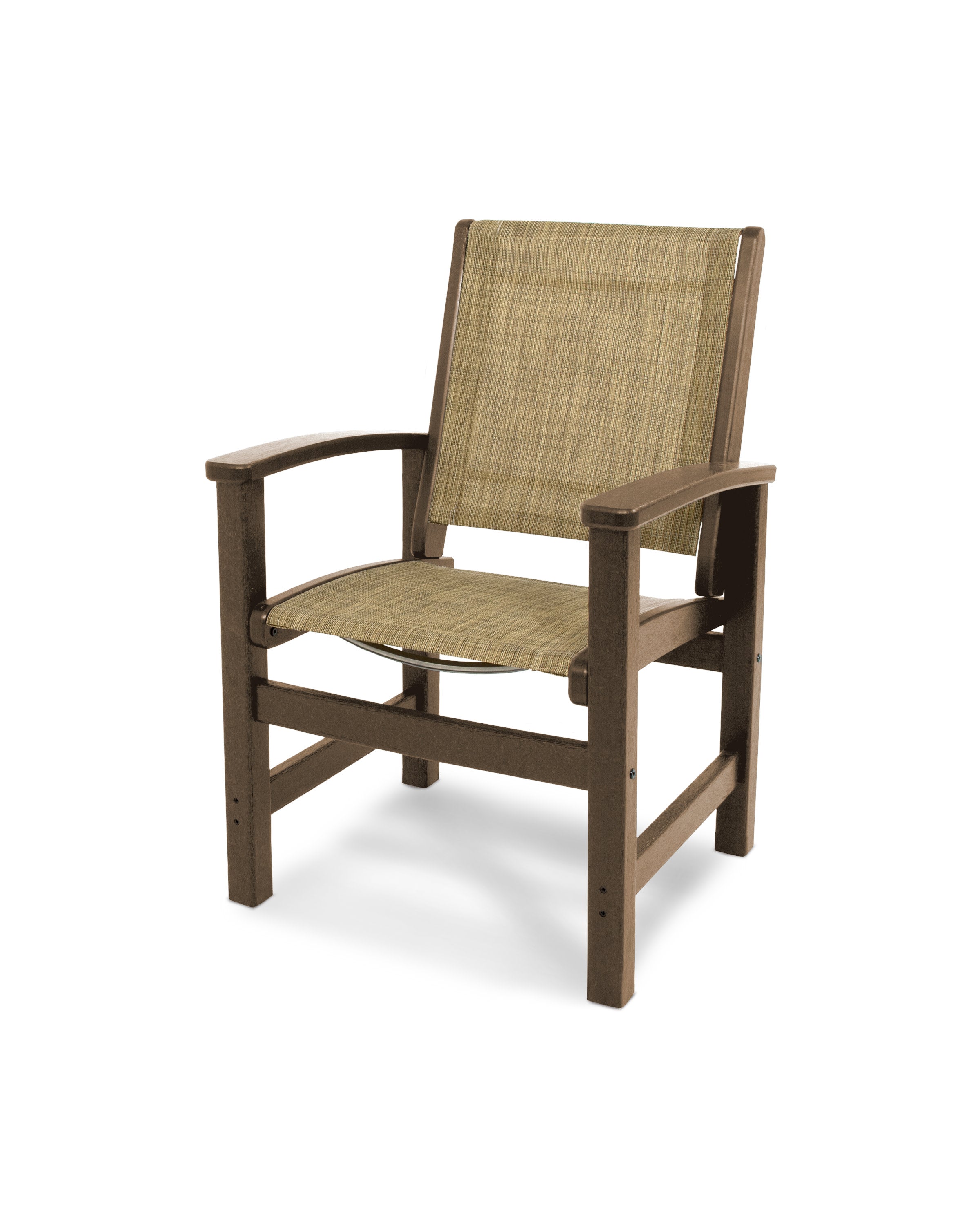 Coastal Dining Chair in Teak / Burlap Sling