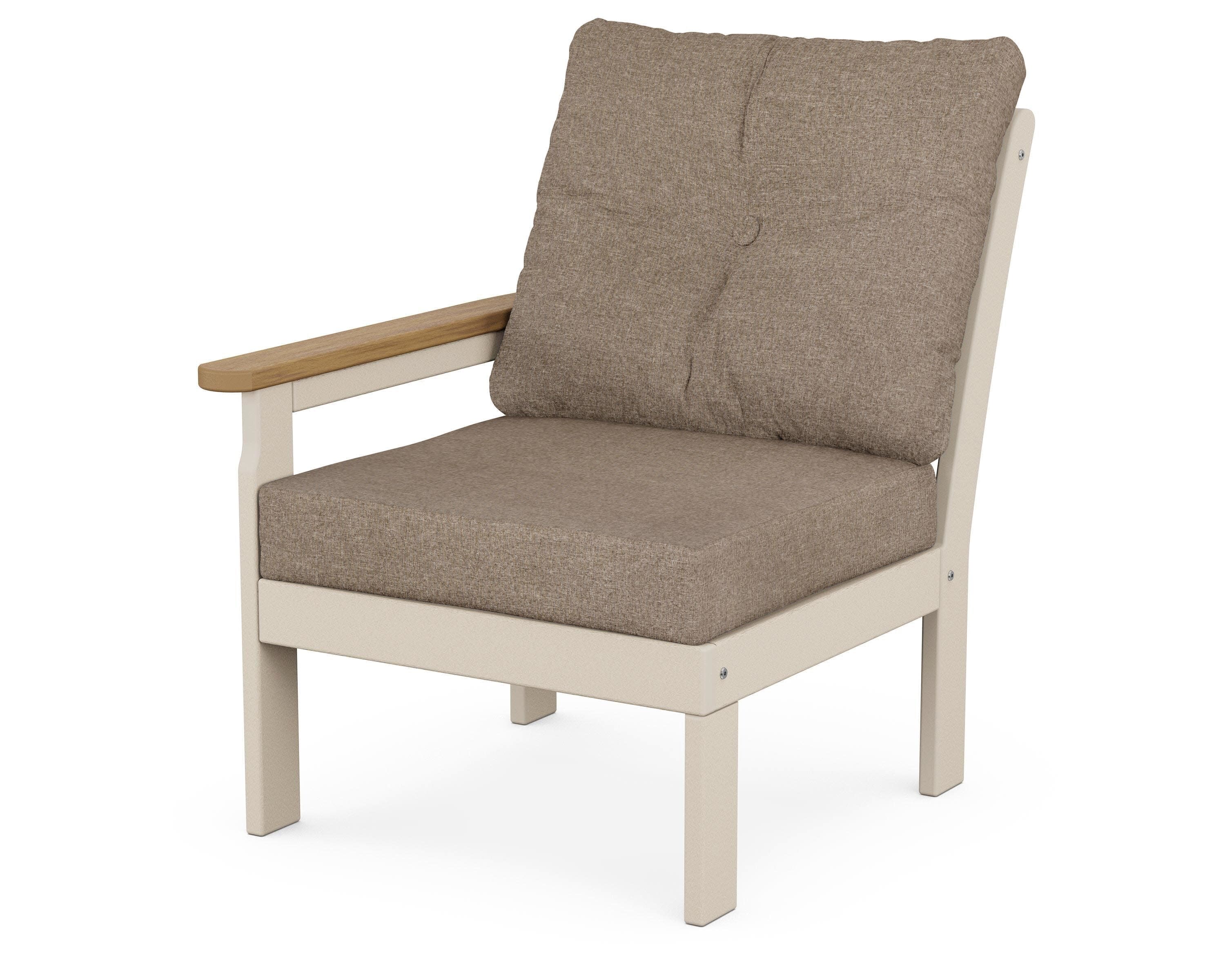 Vineyard Modular Left Arm Chair in Sand / Natural / Spiced Burlap