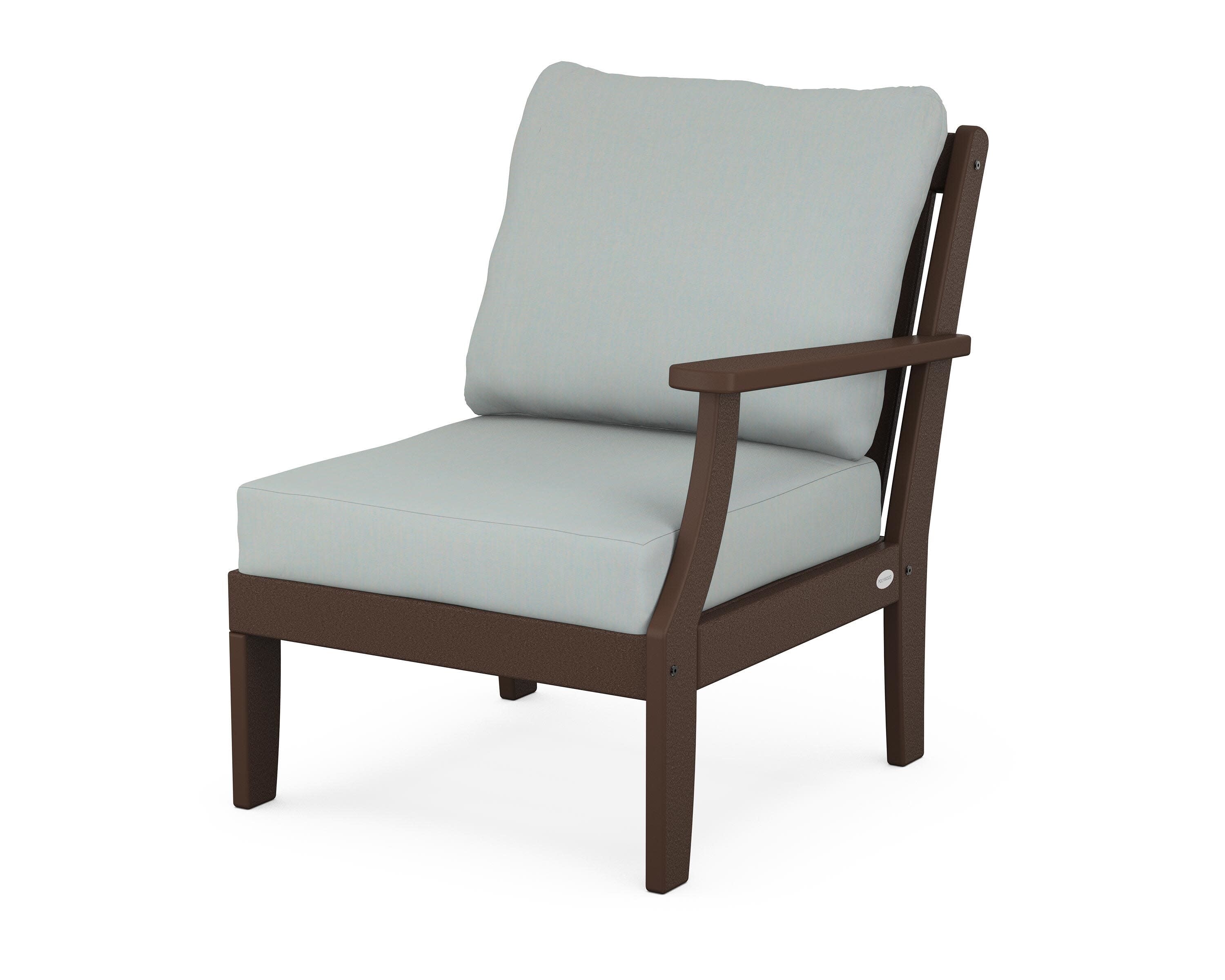 Braxton Modular Right Arm Chair in Mahogany / Spa