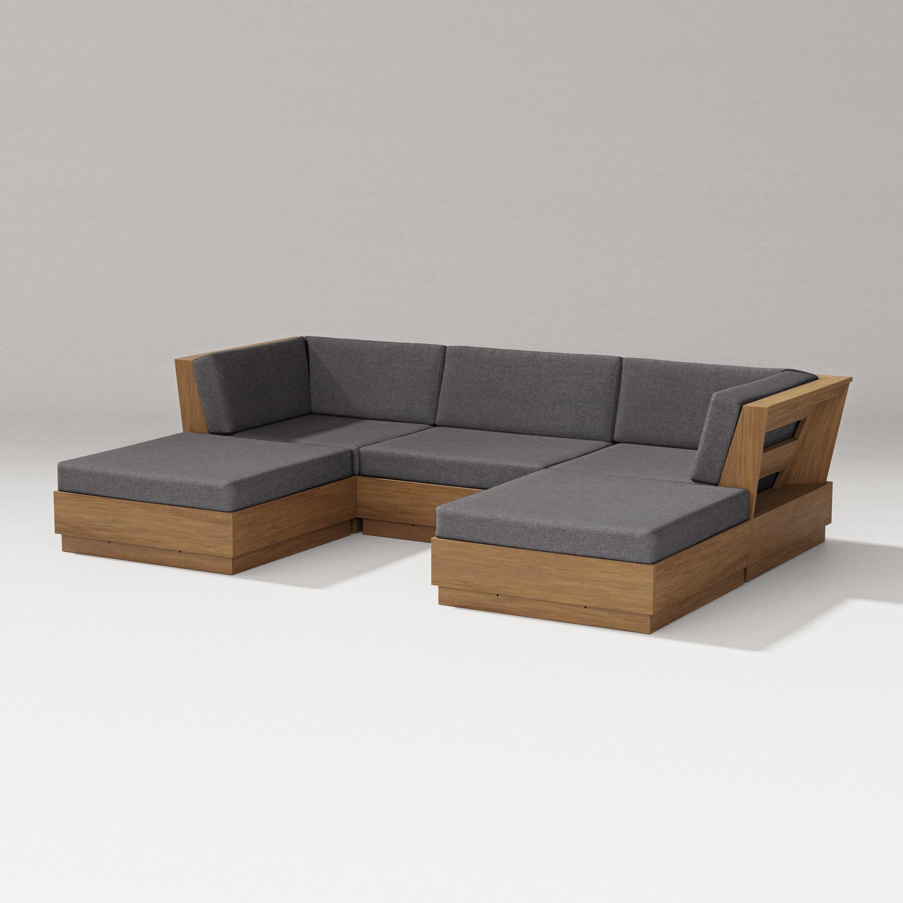 Elevate Double Chaise Sectional in Natural / Ash Charcoal