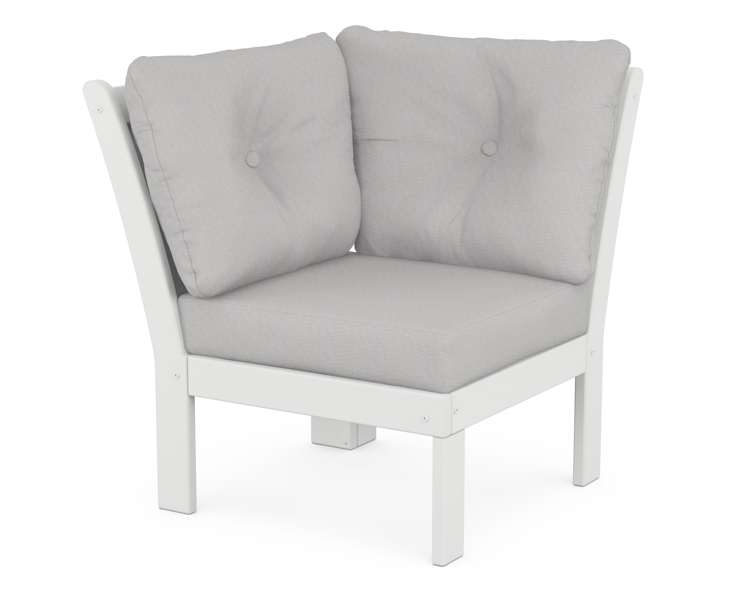 Vineyard Modular Corner Chair in White / Diamond in the Rough