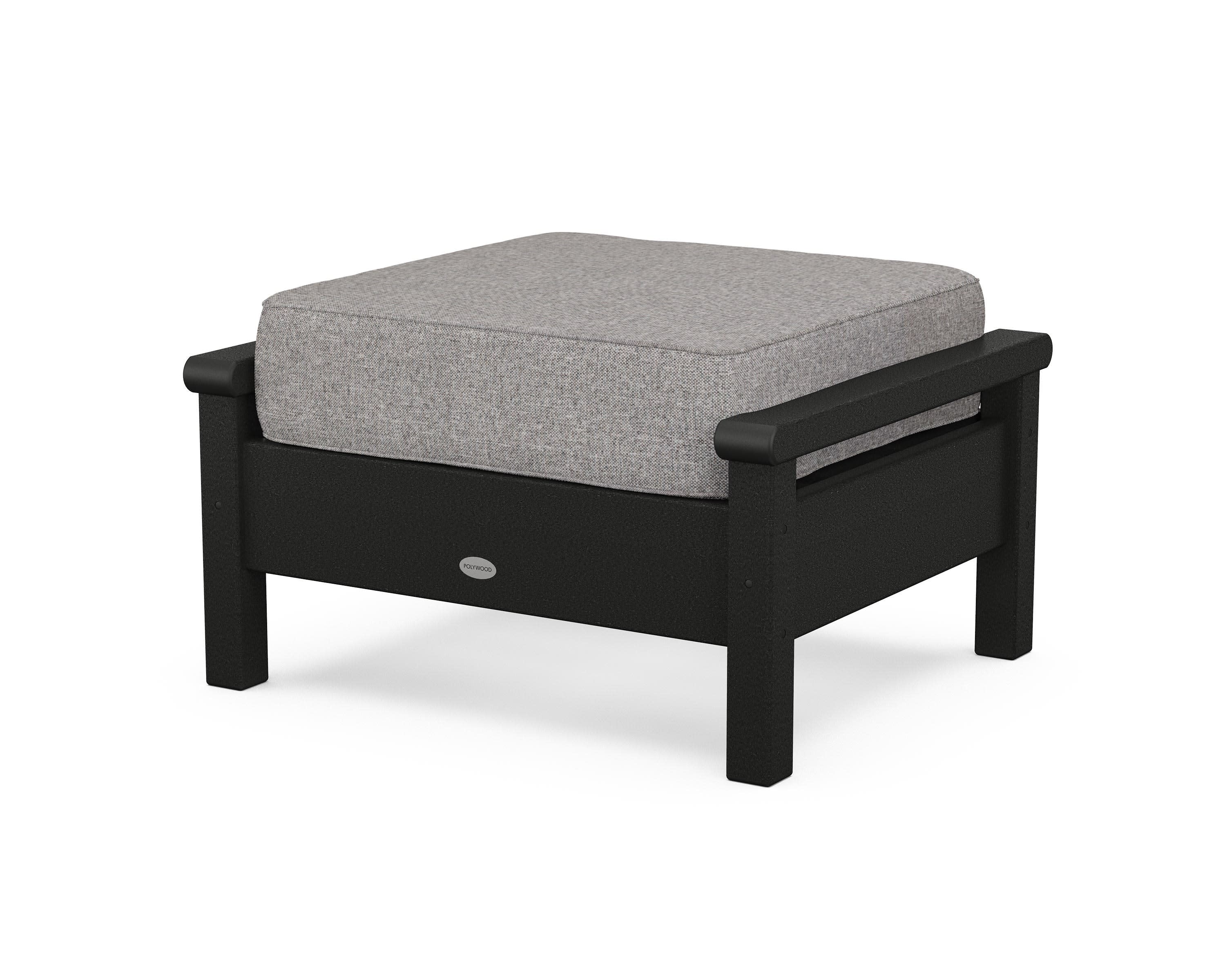 Harbour Deep Seating Ottoman in Black / Grey Mist
