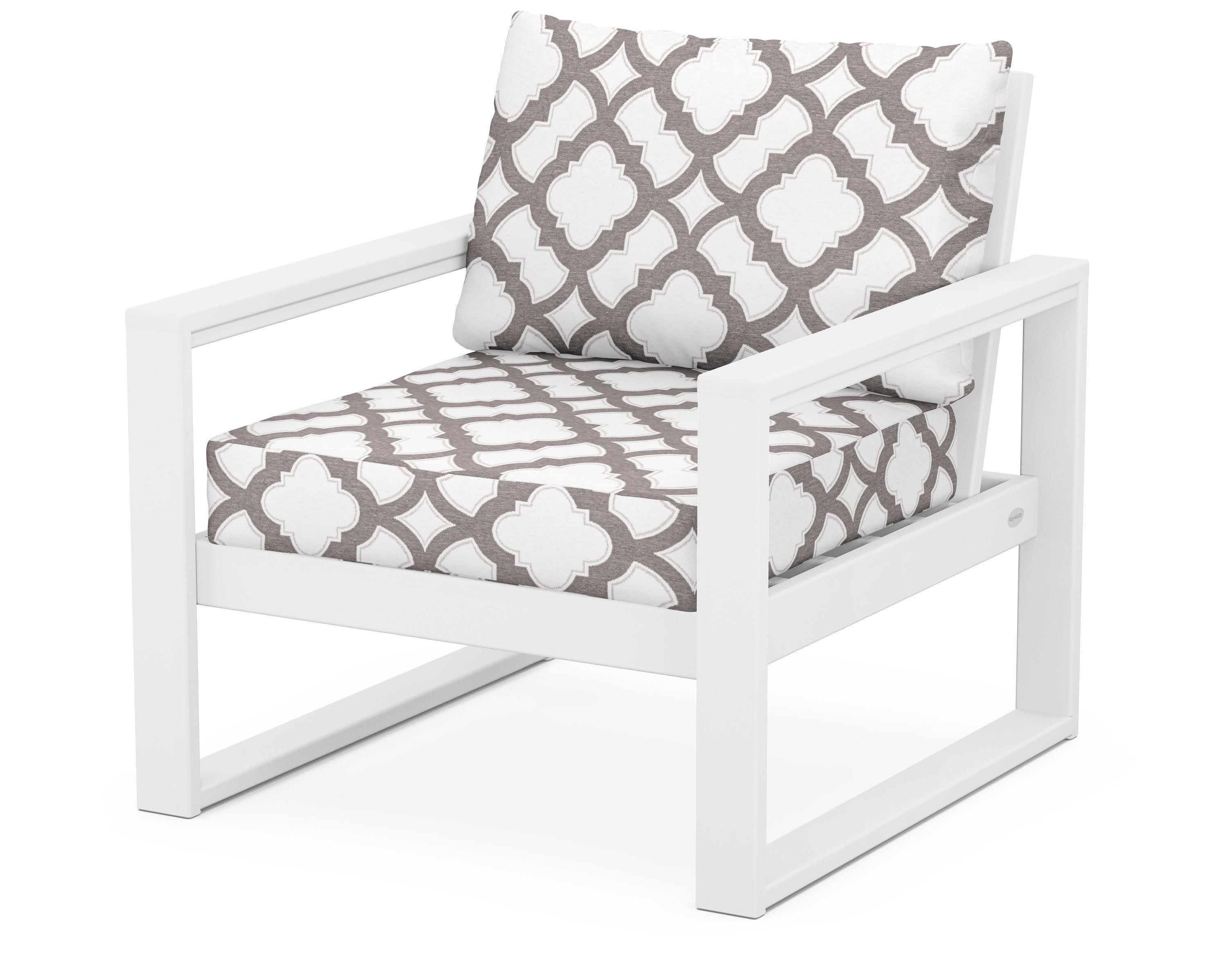 EDGE Club Chair in White / Trellis Grey Mist
