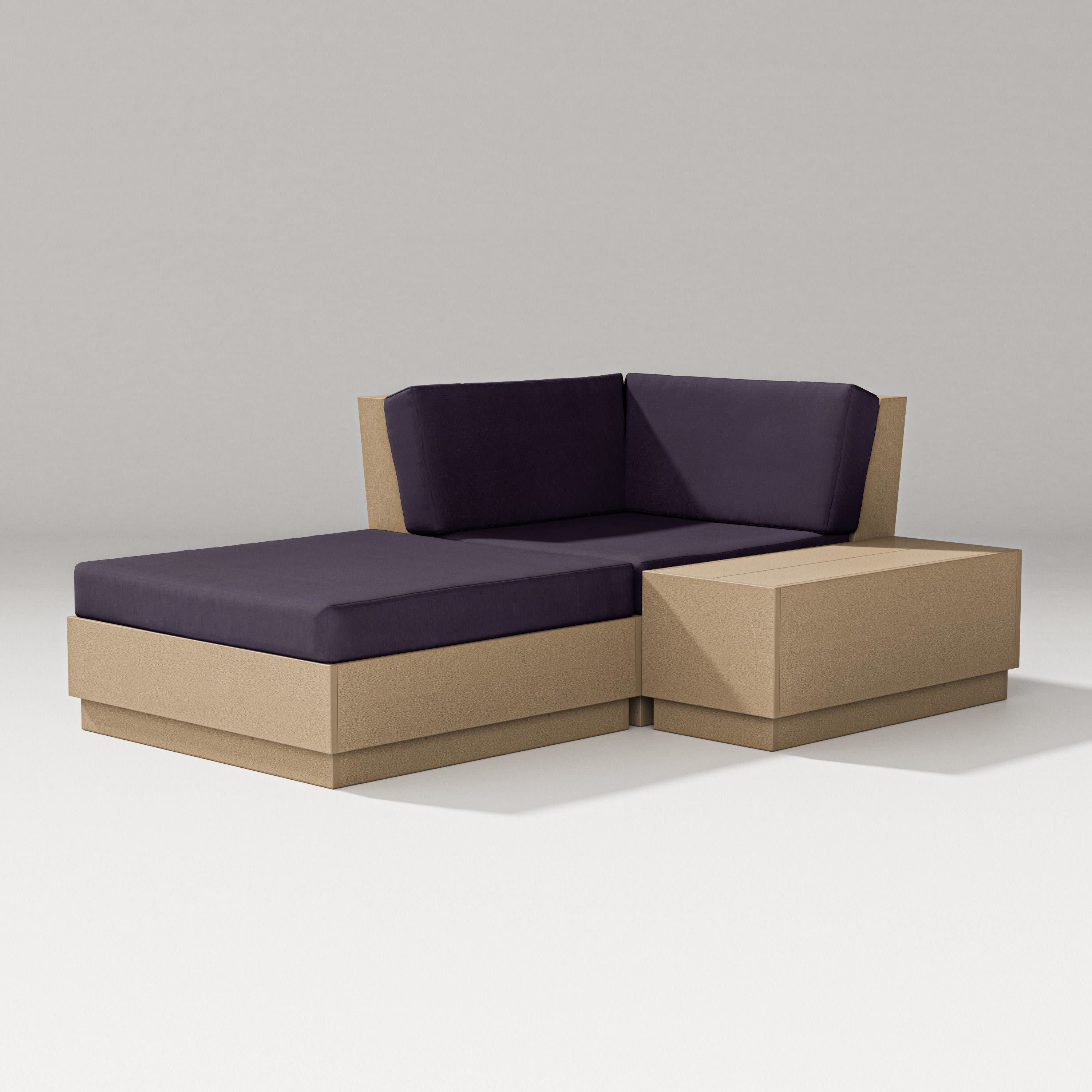 Elevate Corner Chaise in Vintage Sahara / Navy Linen
