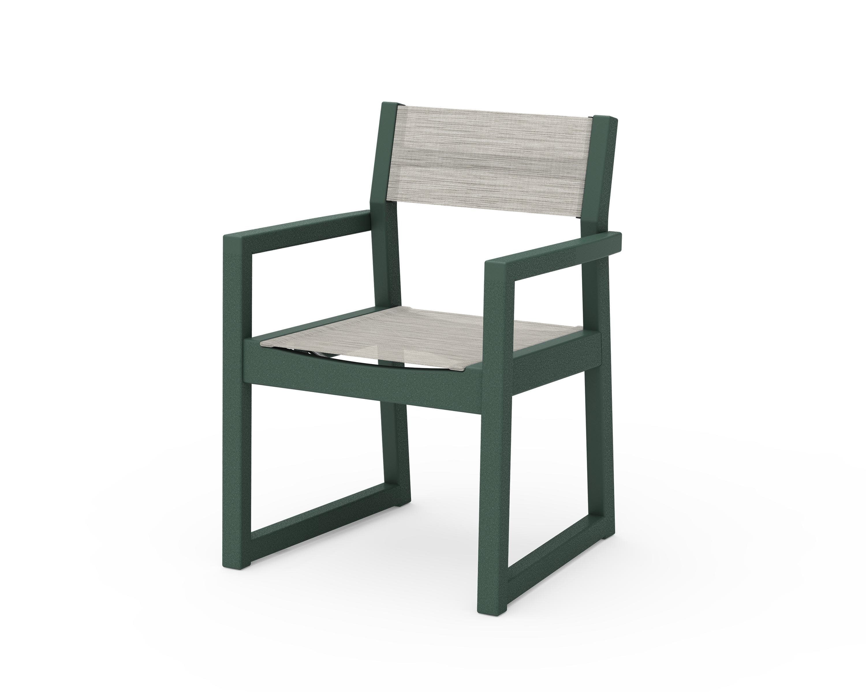 EDGE Sling Dining Arm Chair in Green / Birch Sling
