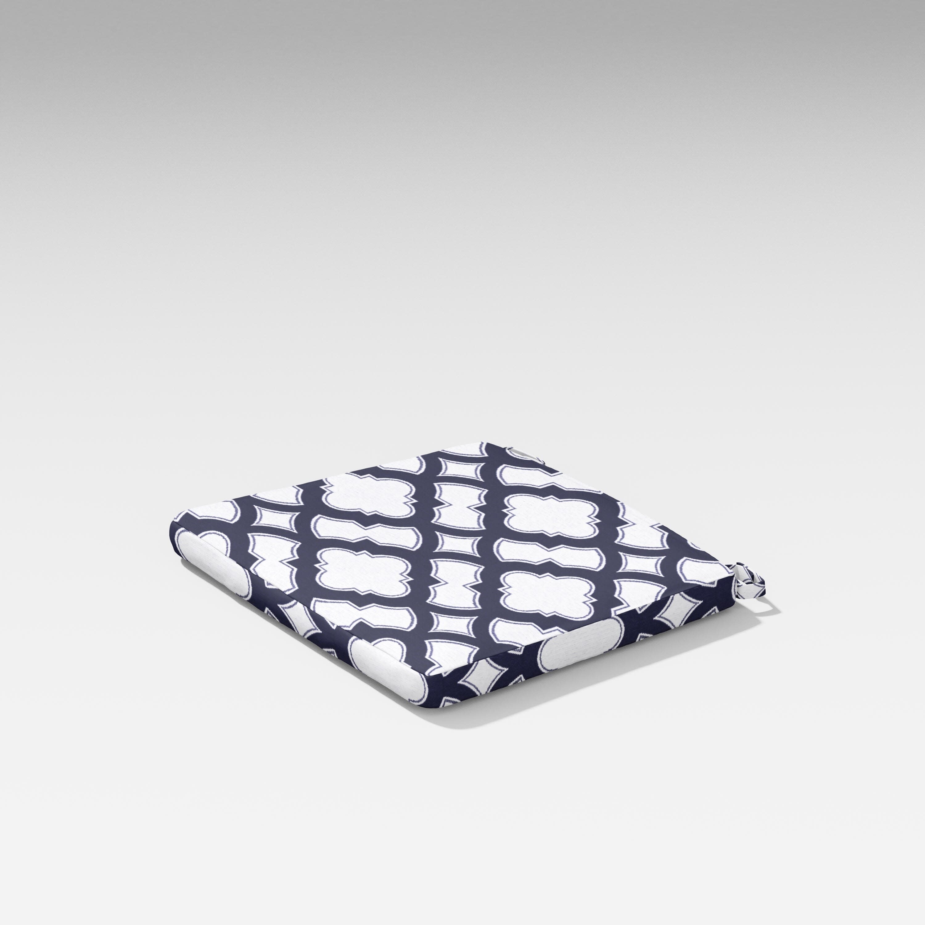 Latitude Dining Chair Cushion in Trellis Navy