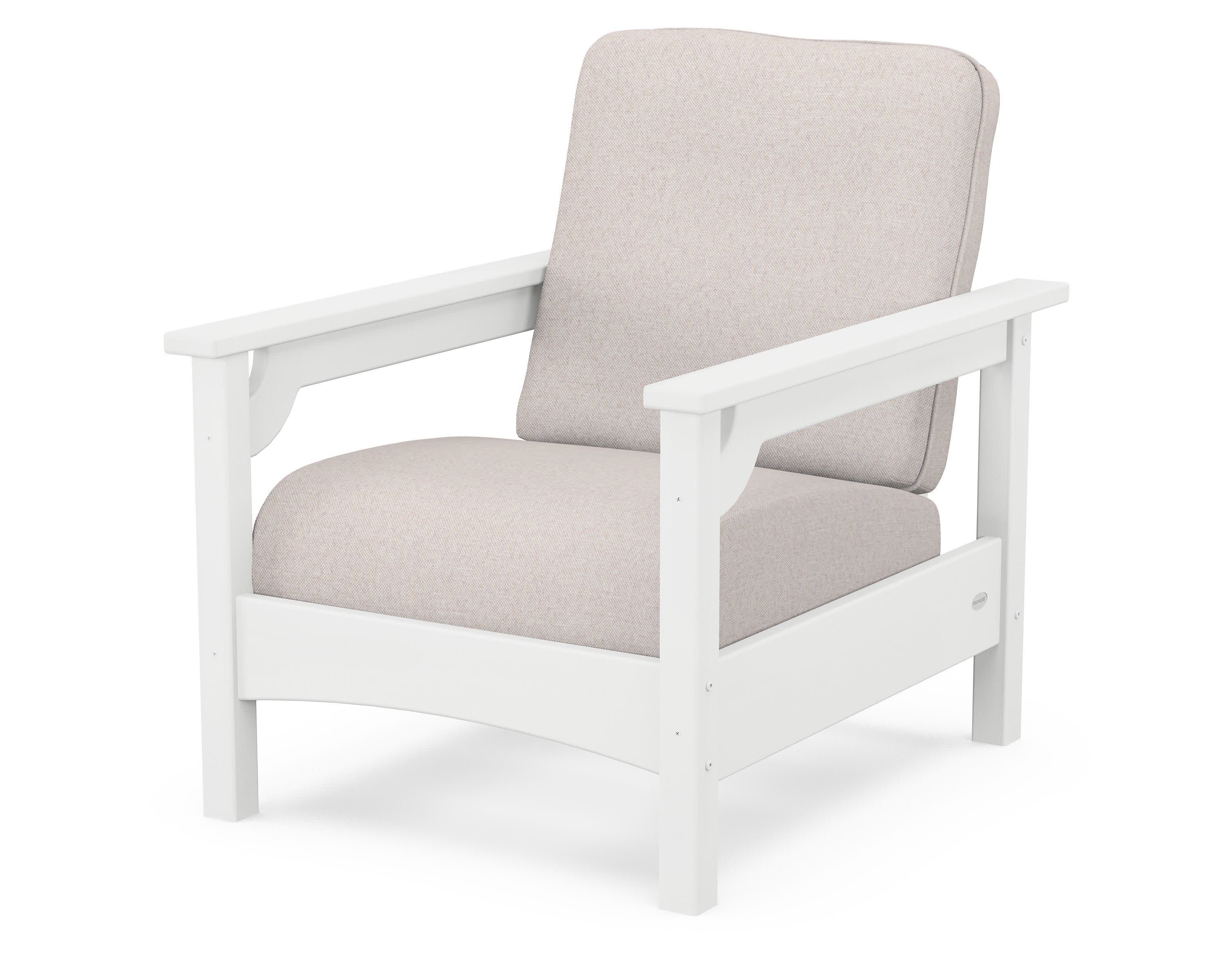 Club Chair in White / Dune Burlap