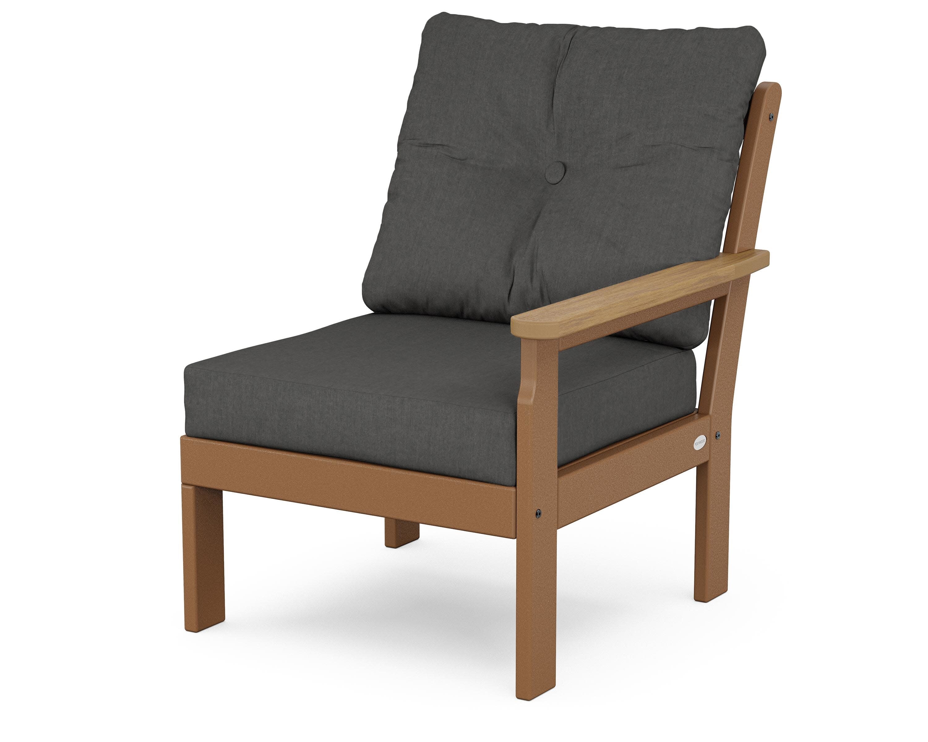 Vineyard Modular Right Arm Chair in Teak / Natural / Spectrum Carbon