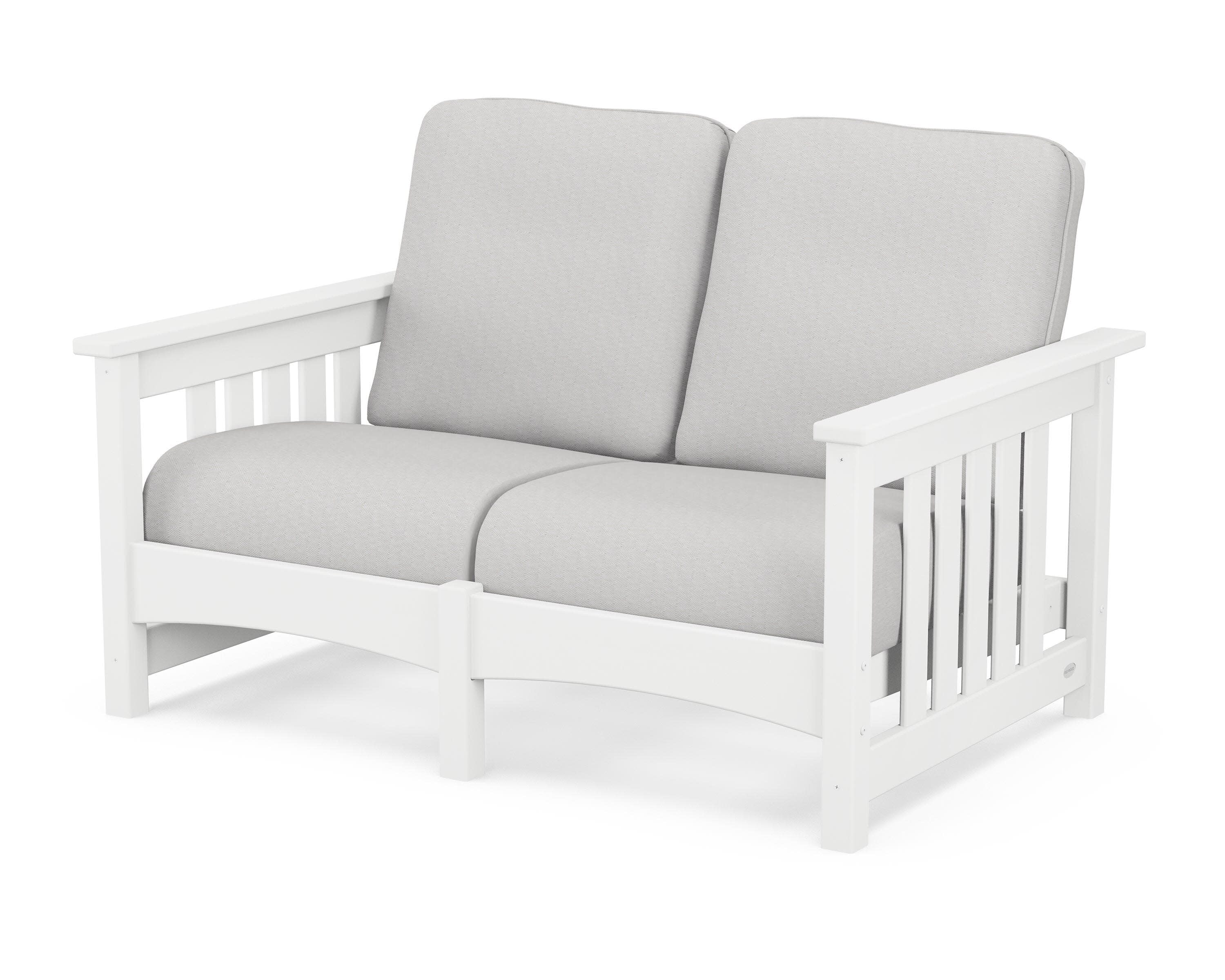 Club Mission Loveseat in White / Diamond in the Rough