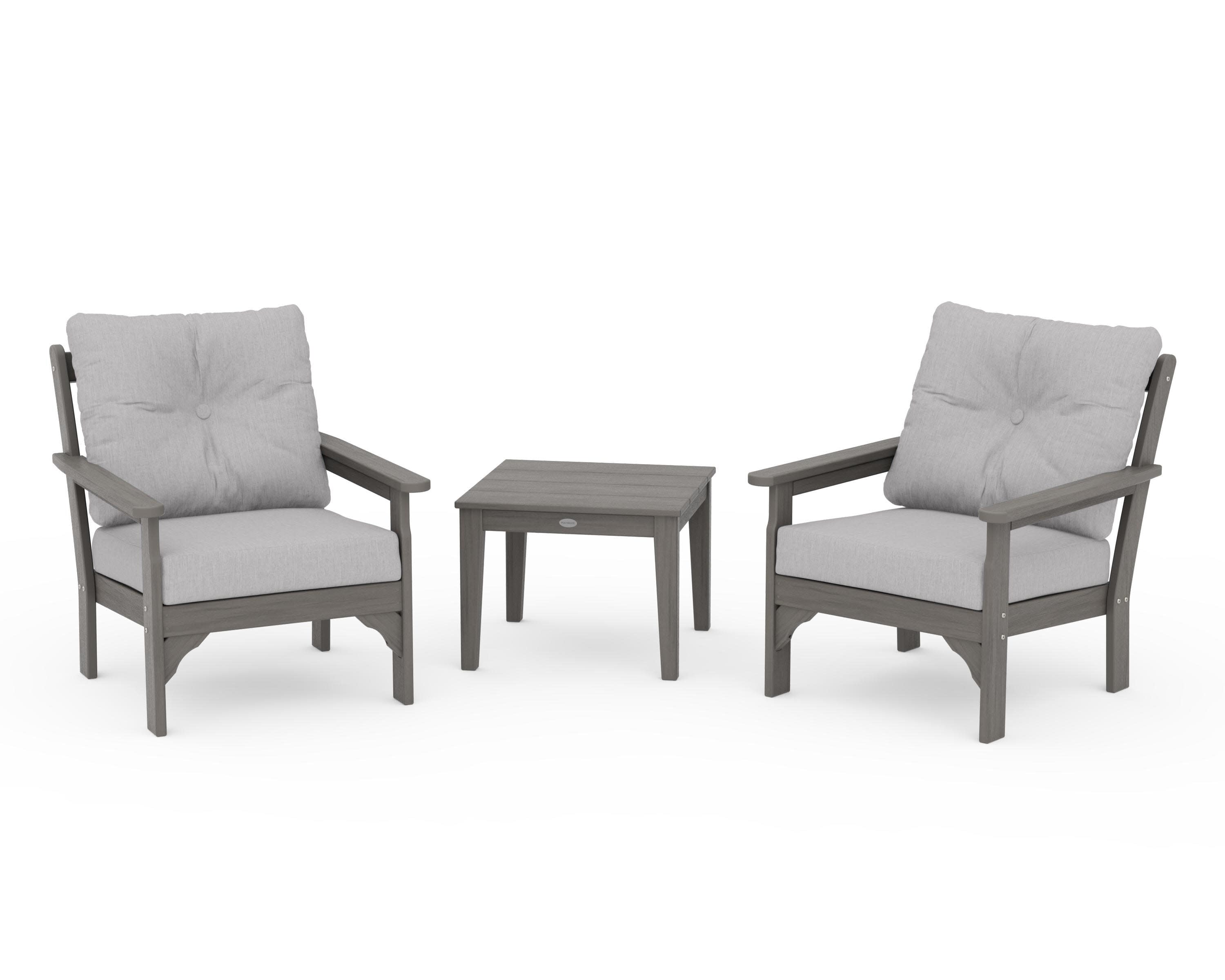 Vineyard 3-Piece Deep Seating Set in Driftwood / Granite